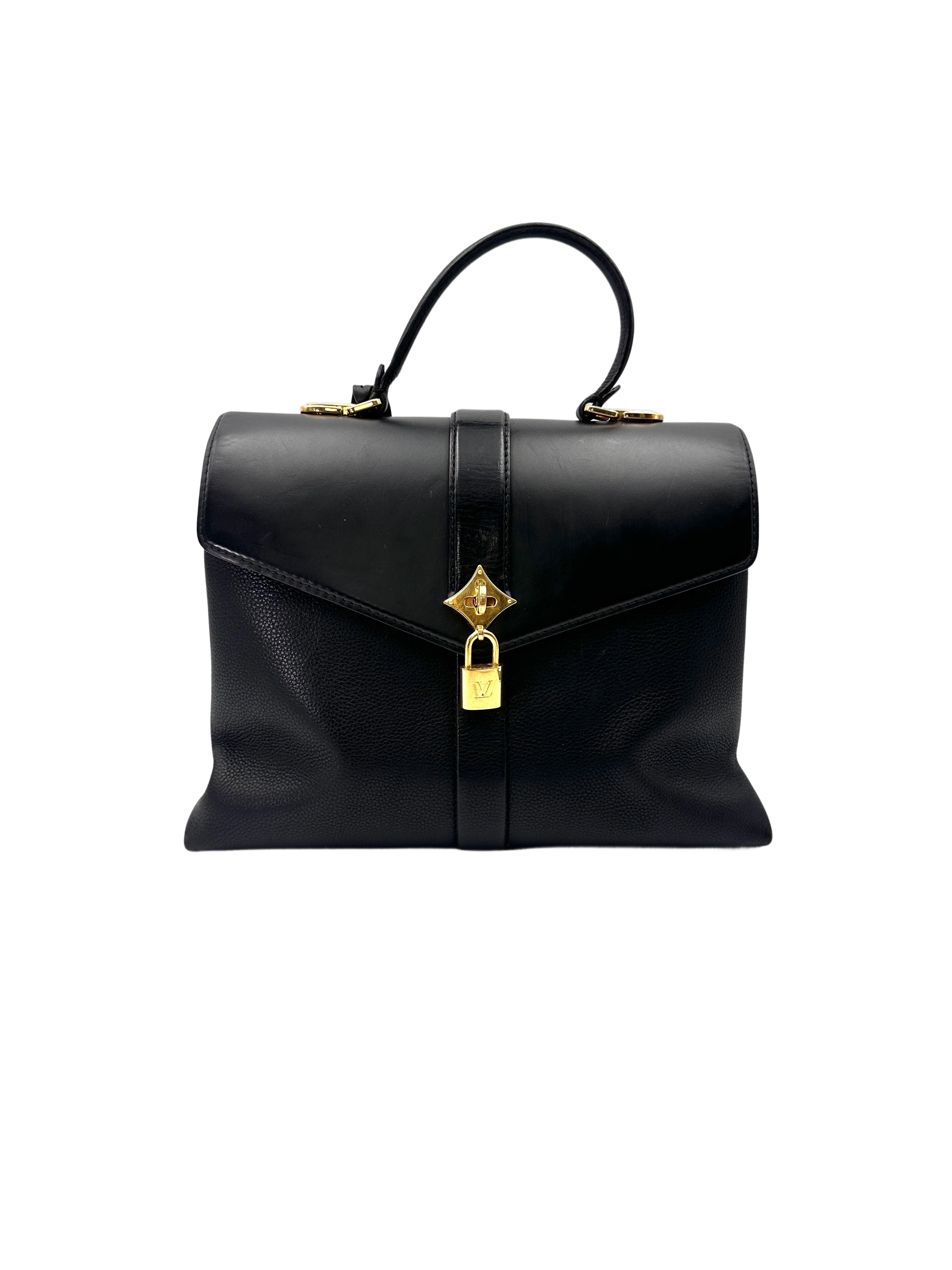 Louis Vuitton Rose Des Vents Black Leather Handle Bag LV2834