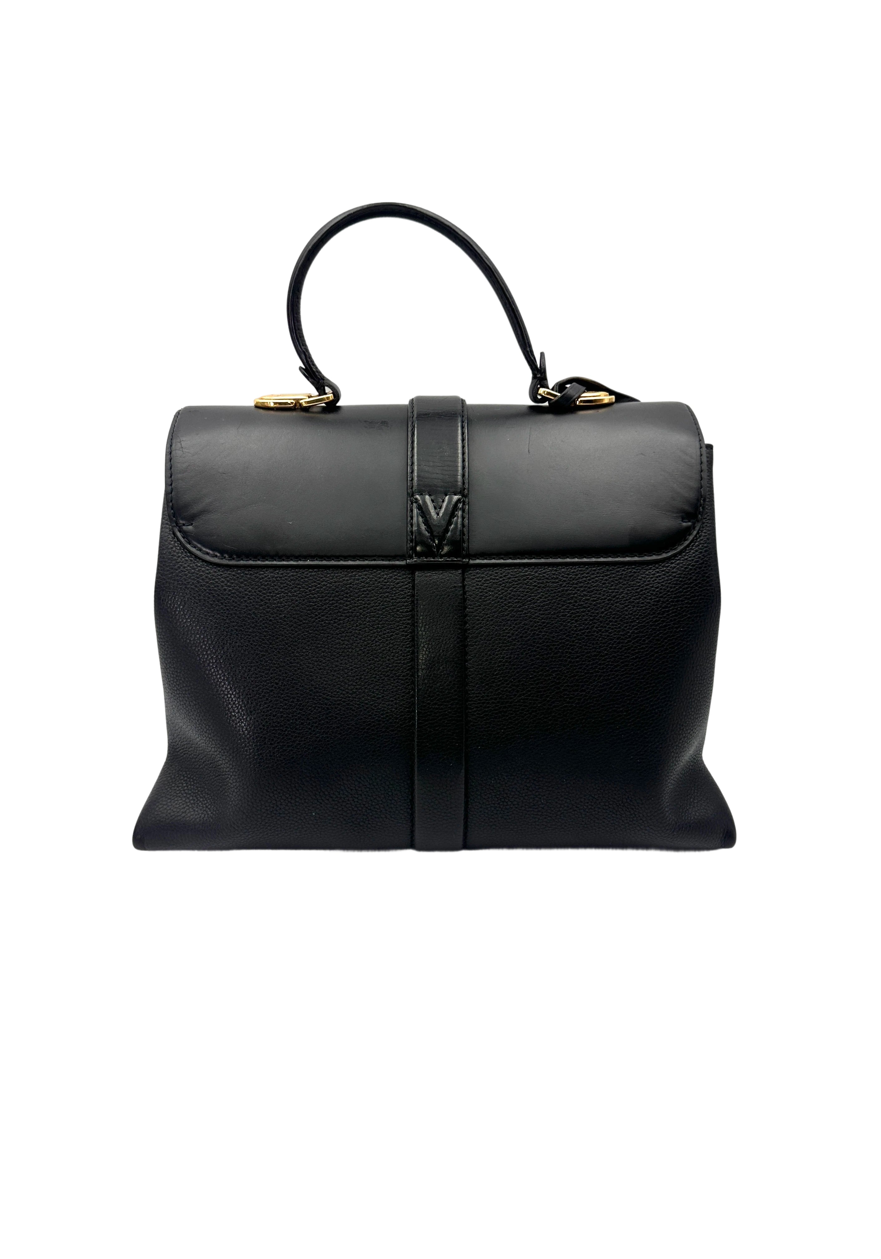 Louis Vuitton Rose Des Vents Black Leather Handle Bag LV2834