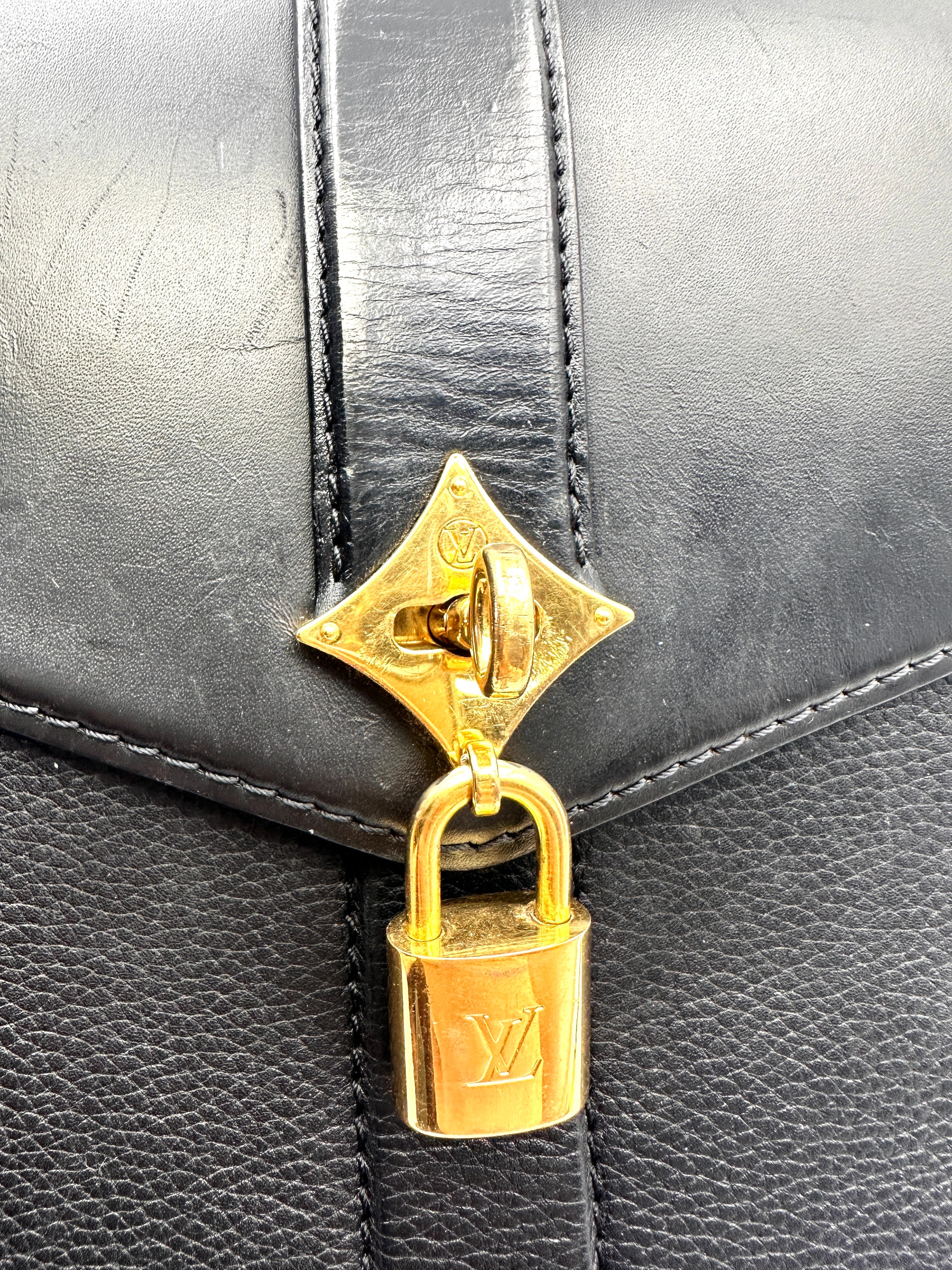 Louis Vuitton Rose Des Vents Black Leather Handle Bag LV2834