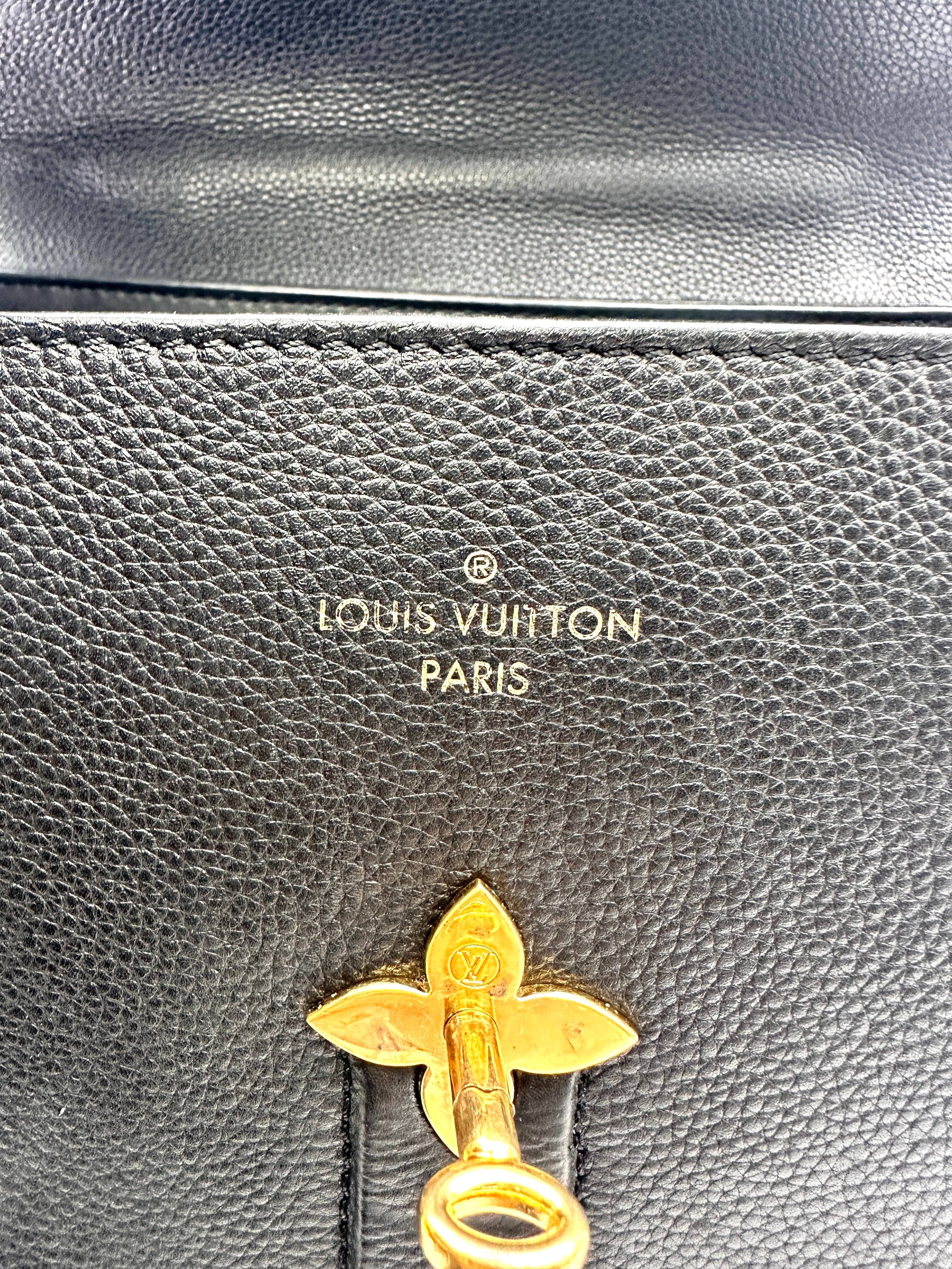 Louis Vuitton Rose Des Vents Black Leather Handle Bag LV2834