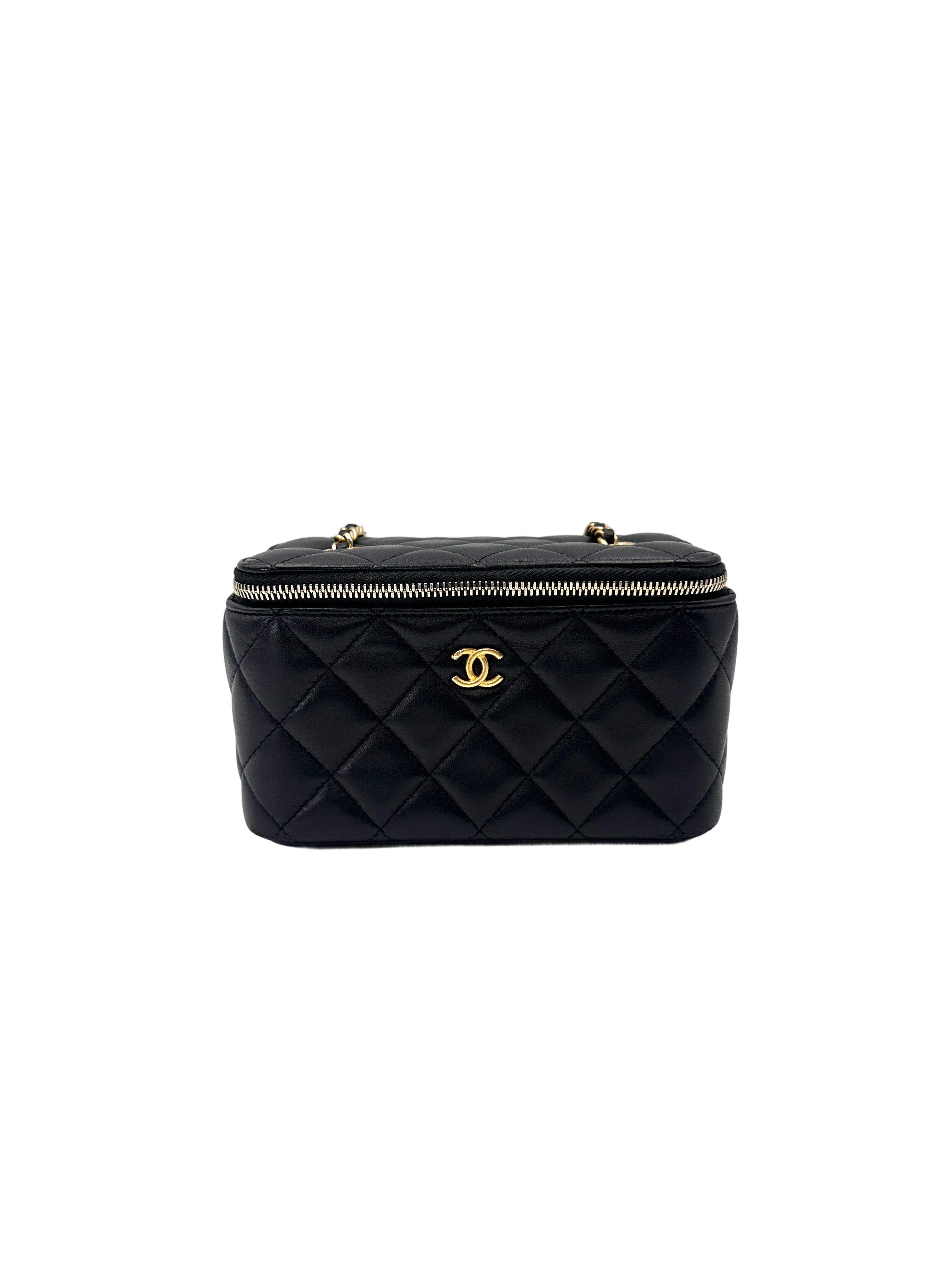 Chanel Black Quilted Leather Vanity Case(31***39)CC2017