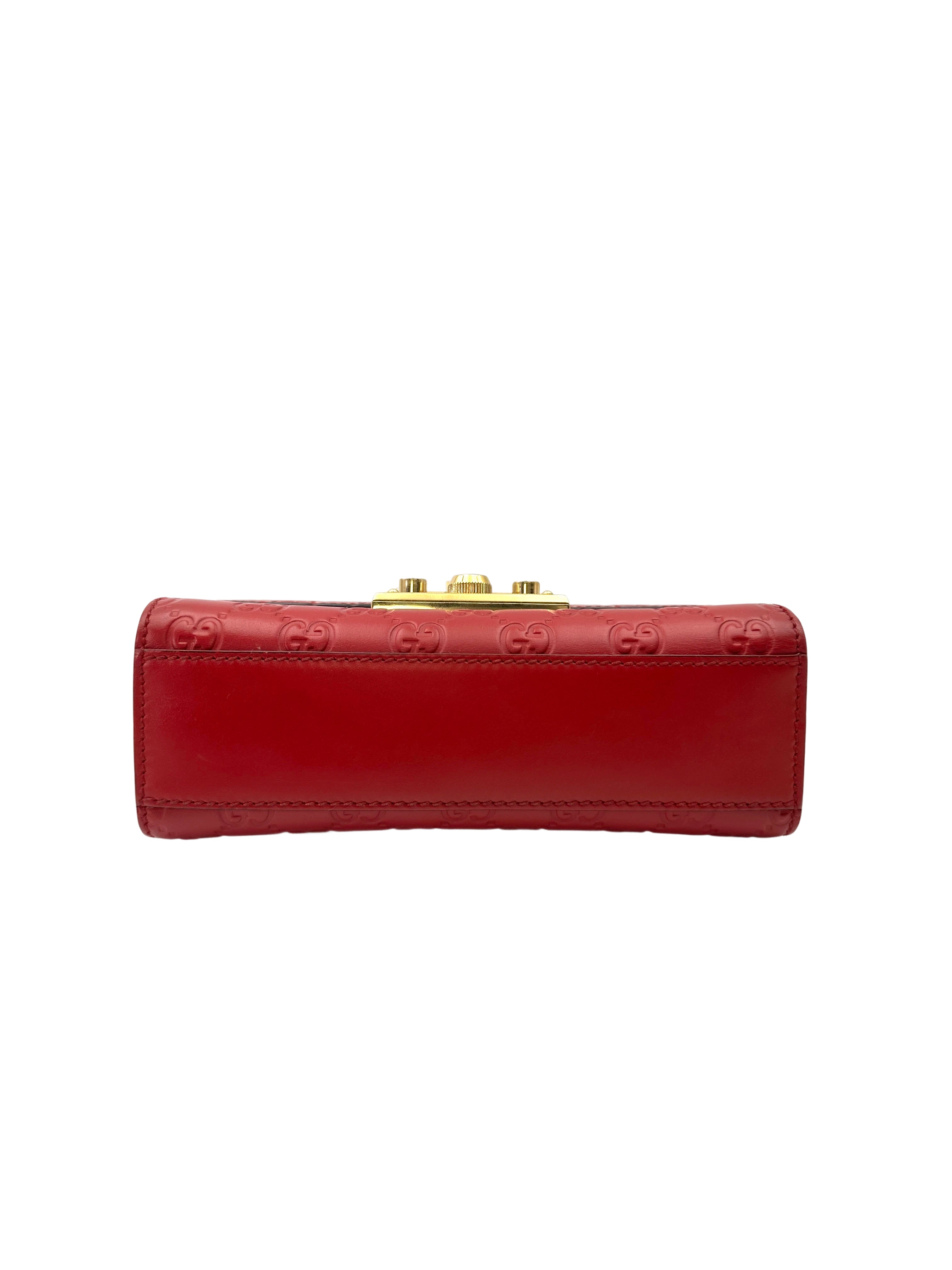 Gucci Padlock Red Guccissima Leather Shoulder Bag GG1106