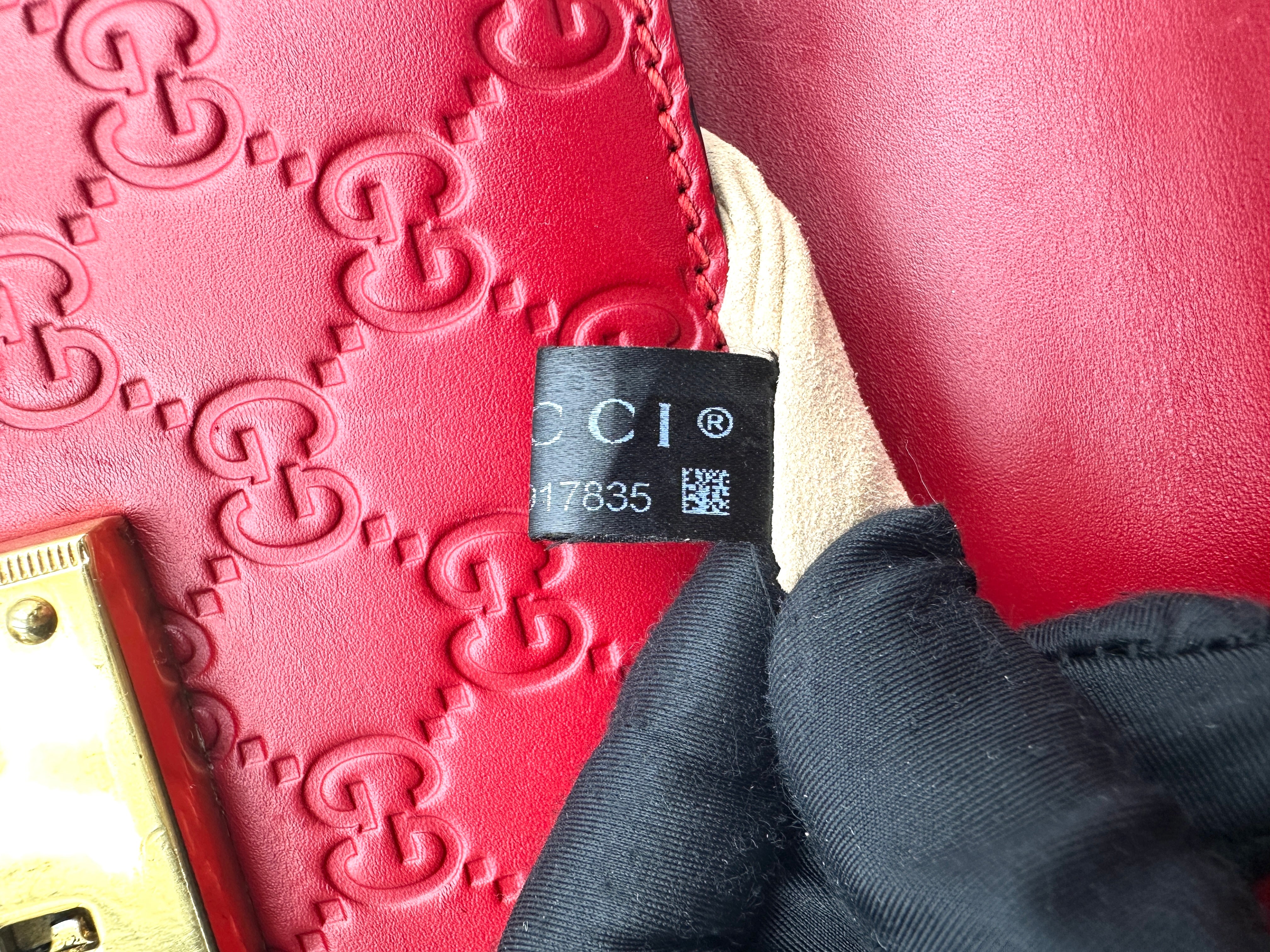 Gucci Padlock Red Guccissima Leather Shoulder Bag GG1106