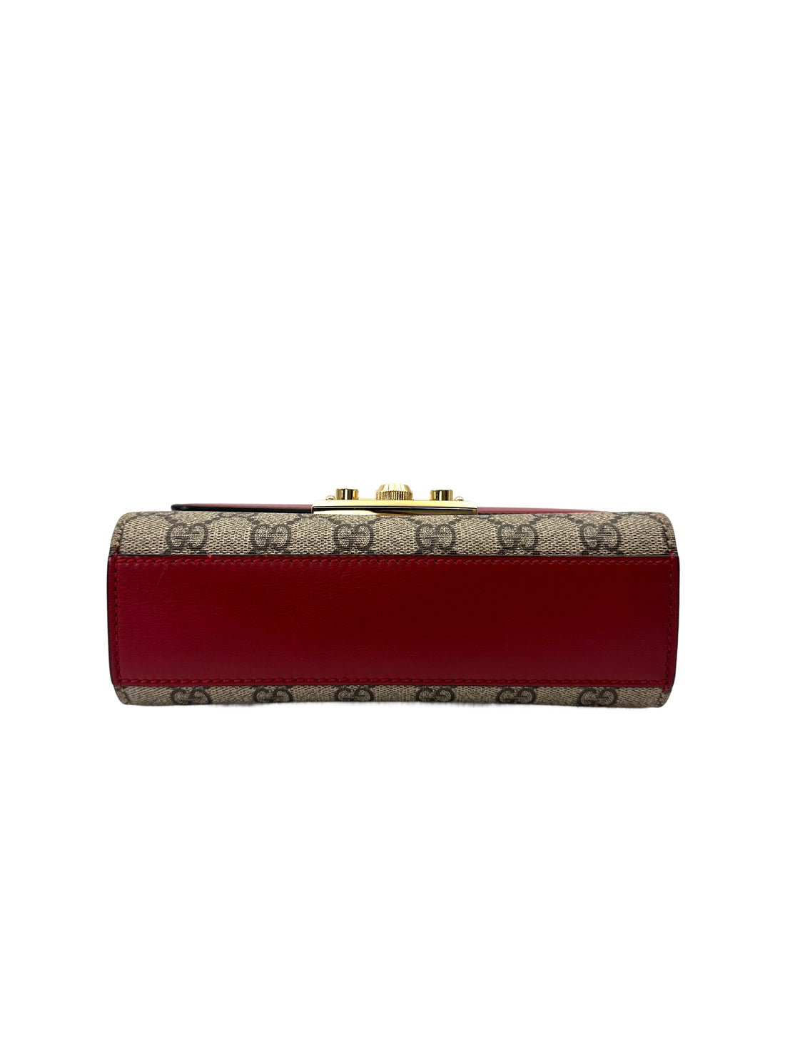 Gucci Padlock GG Canvas & Red Leather Handle Shoulder Bag GG1109
