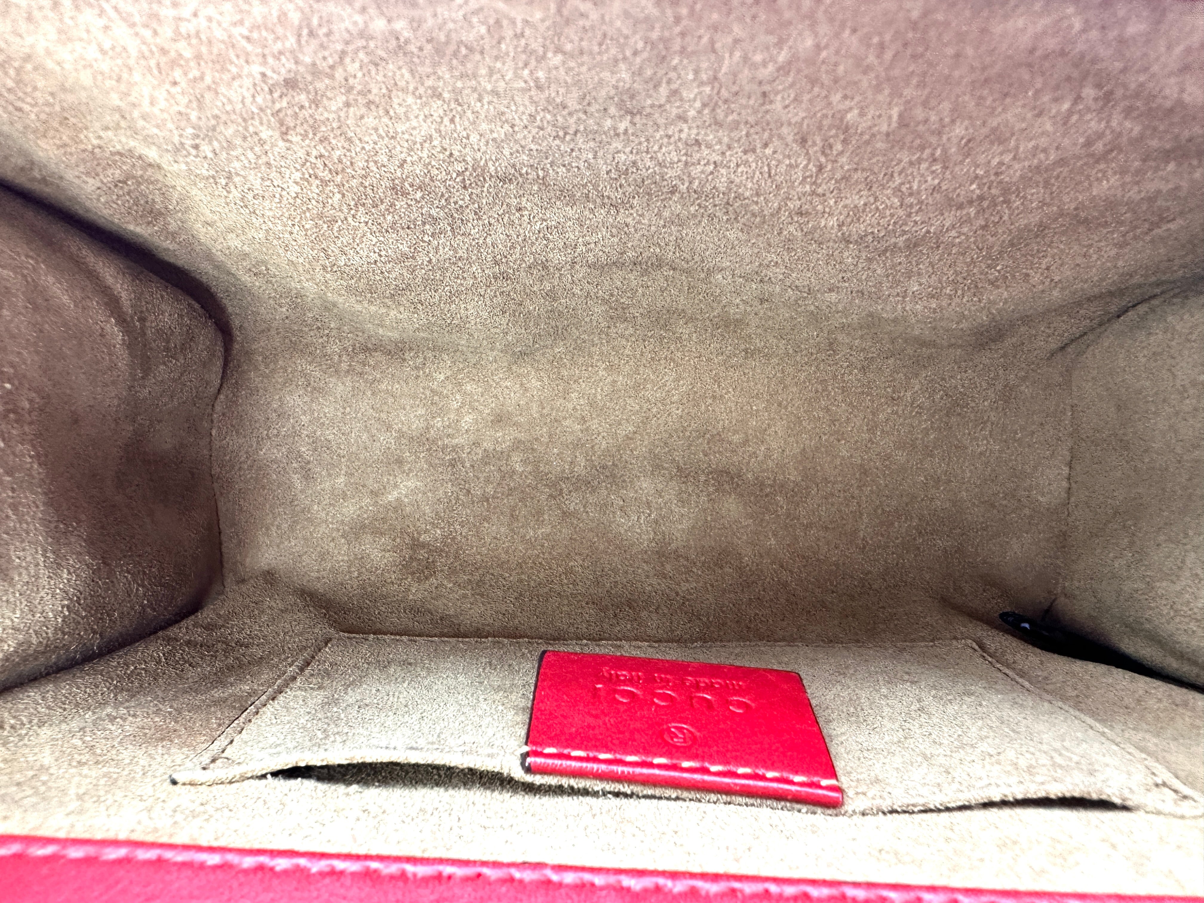 Gucci Padlock GG Canvas & Red Leather Handle Shoulder Bag GG1109