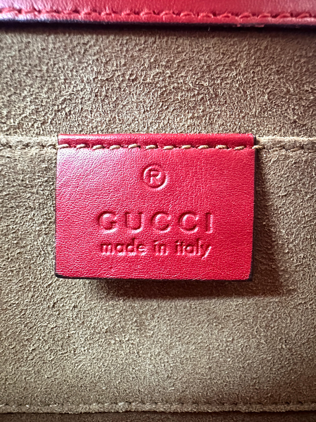 Gucci Padlock GG Canvas & Red Leather Handle Shoulder Bag GG1109