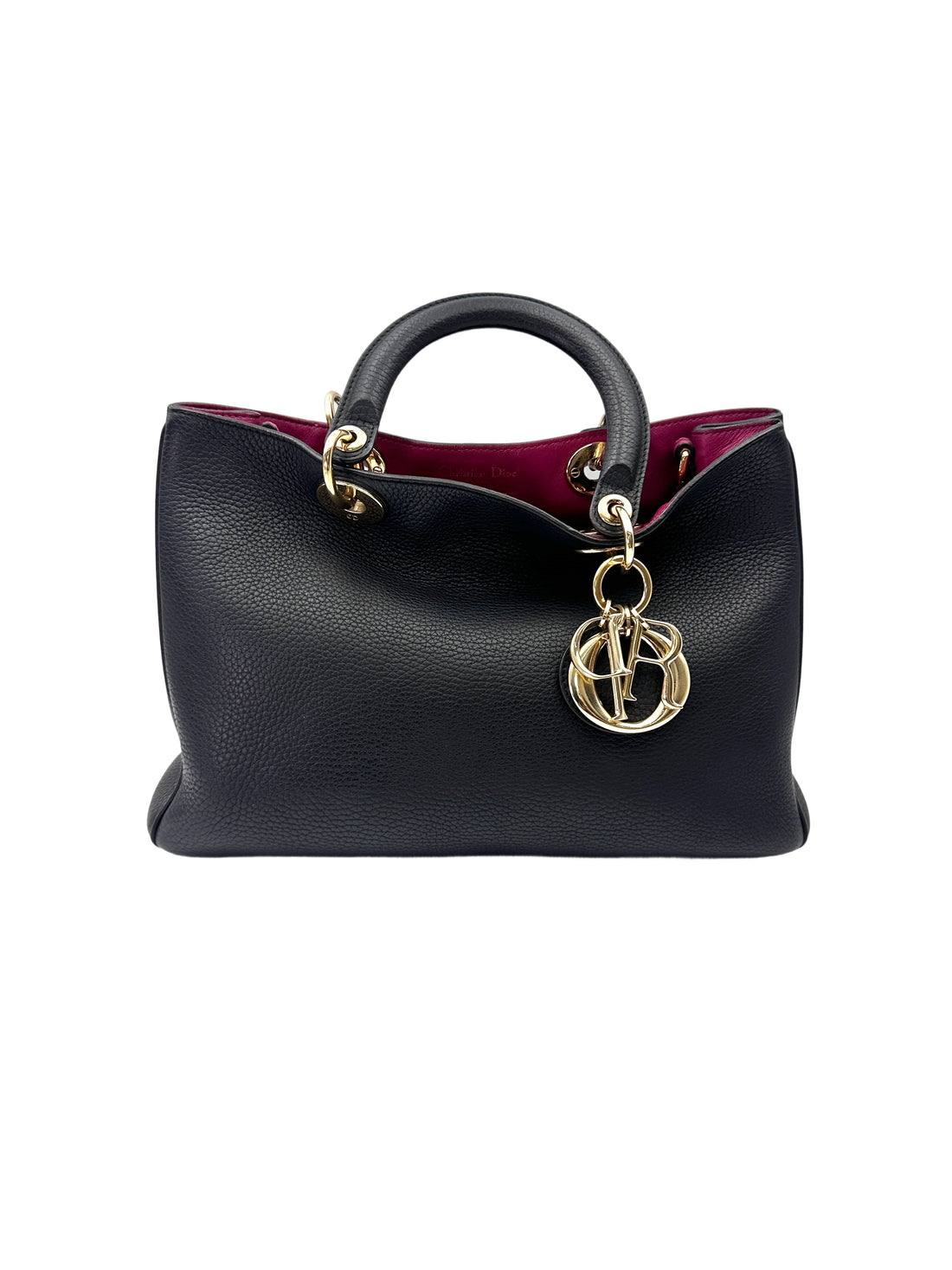 Christian Dior Diorissimo Grey Leather Top Handle Bag DR747