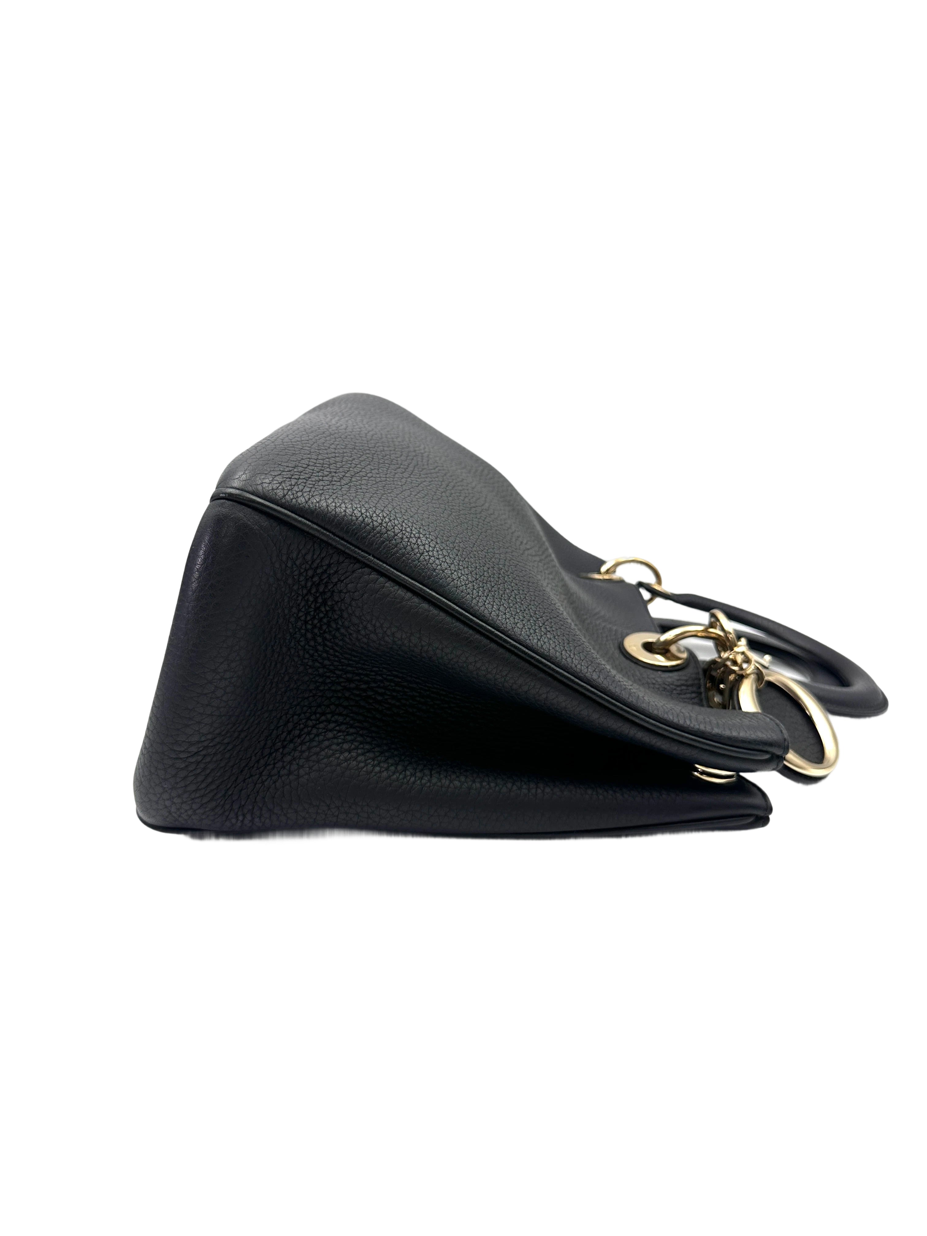 Christian Dior Diorissimo Grey Leather Top Handle Bag DR747