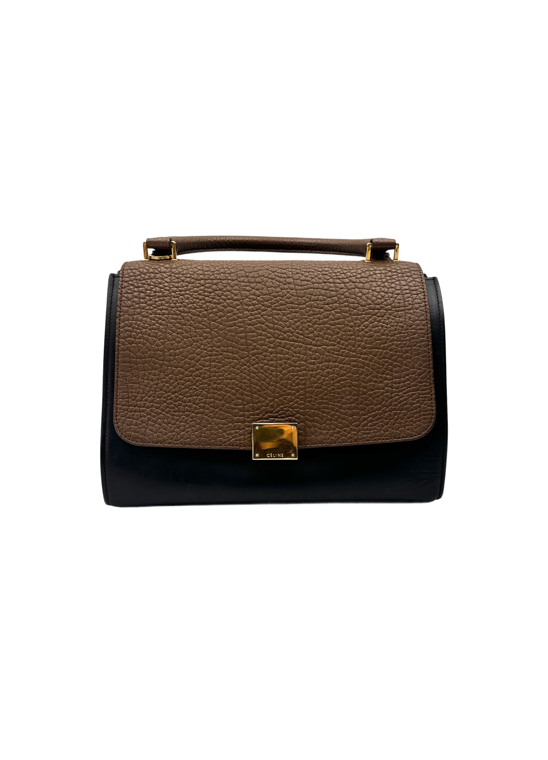 Celine Trapeze Brown/Blue Leather Handle Bag CE162