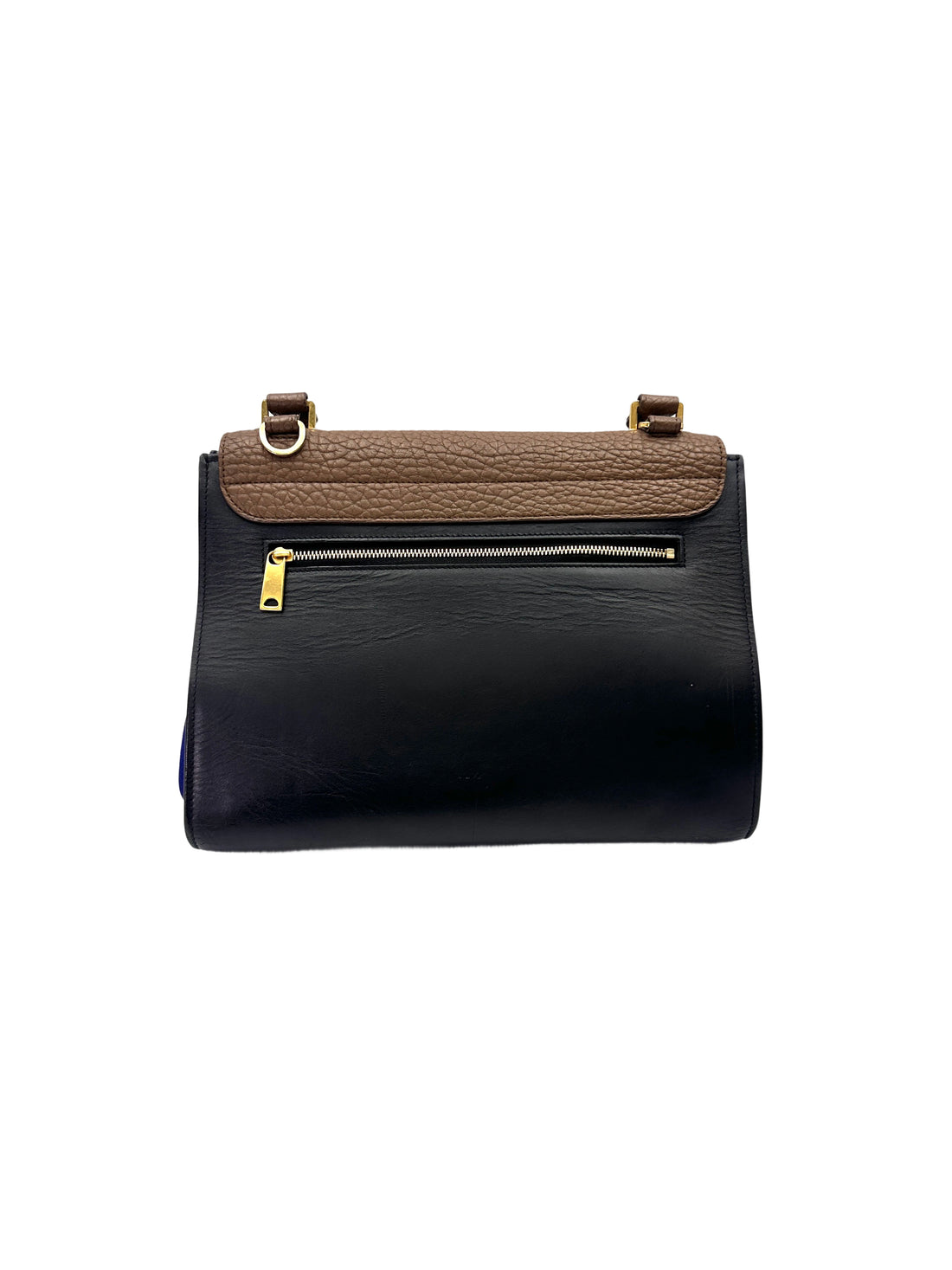 Celine Trapeze Brown/Blue Leather Handle Bag CE162