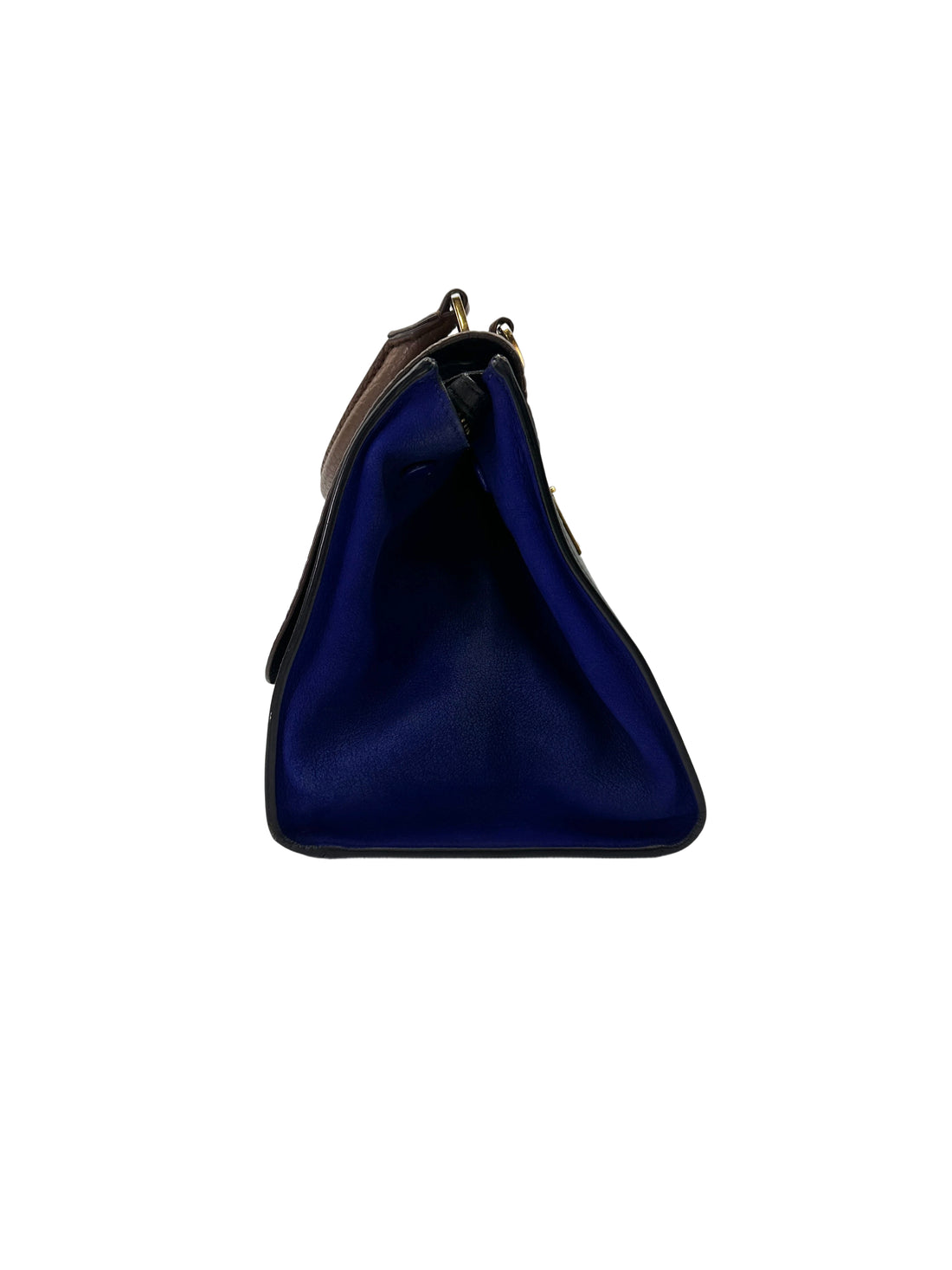 Celine Trapeze Brown/Blue Leather Handle Bag CE162