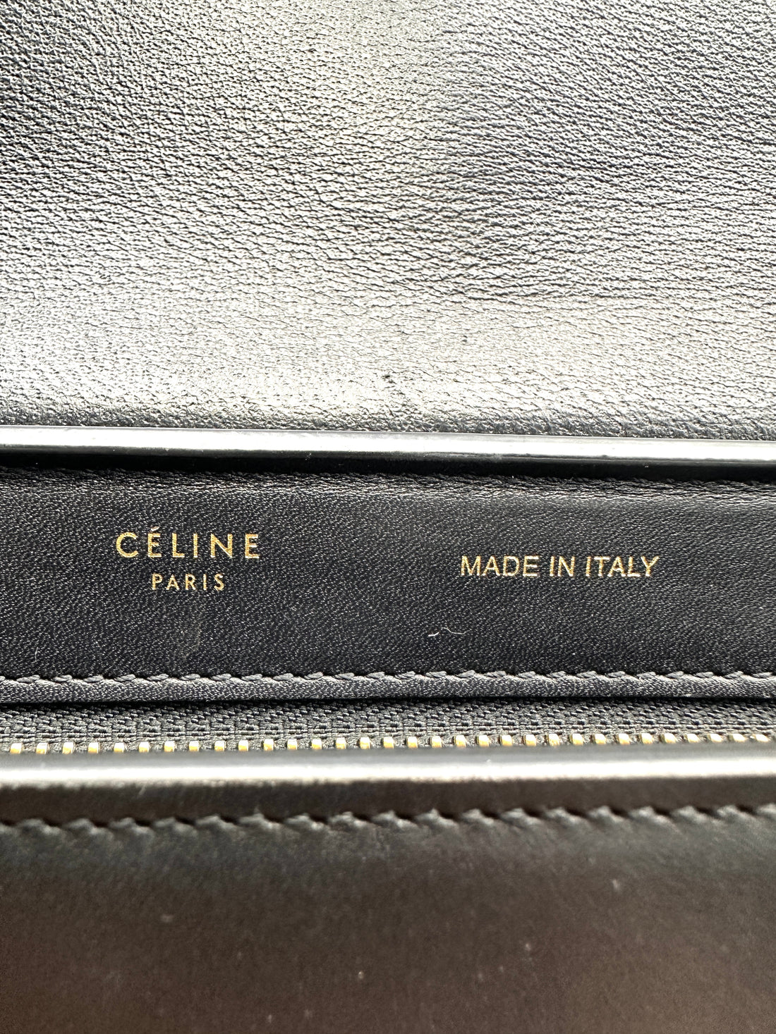 Celine Trapeze Brown/Blue Leather Handle Bag CE162