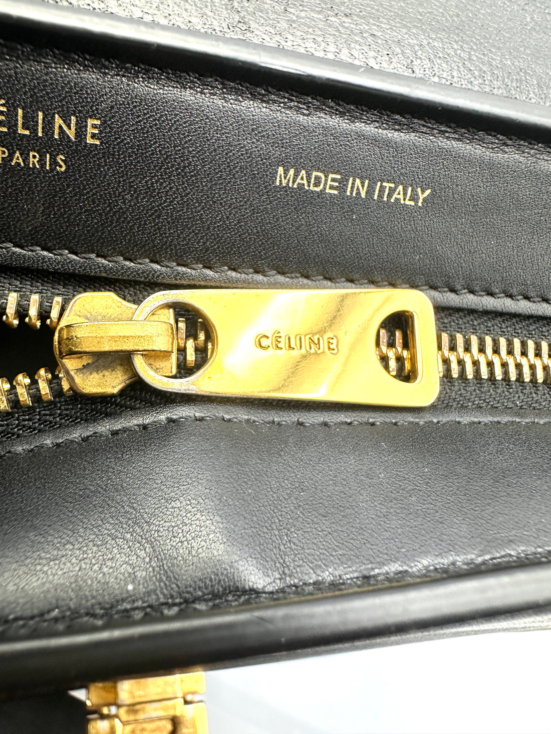 Celine Trapeze Brown/Blue Leather Handle Bag CE162