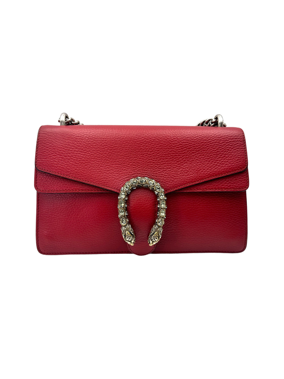 Gucci Dionysus Red Leather Medium Size Shoulder Bag GG1101