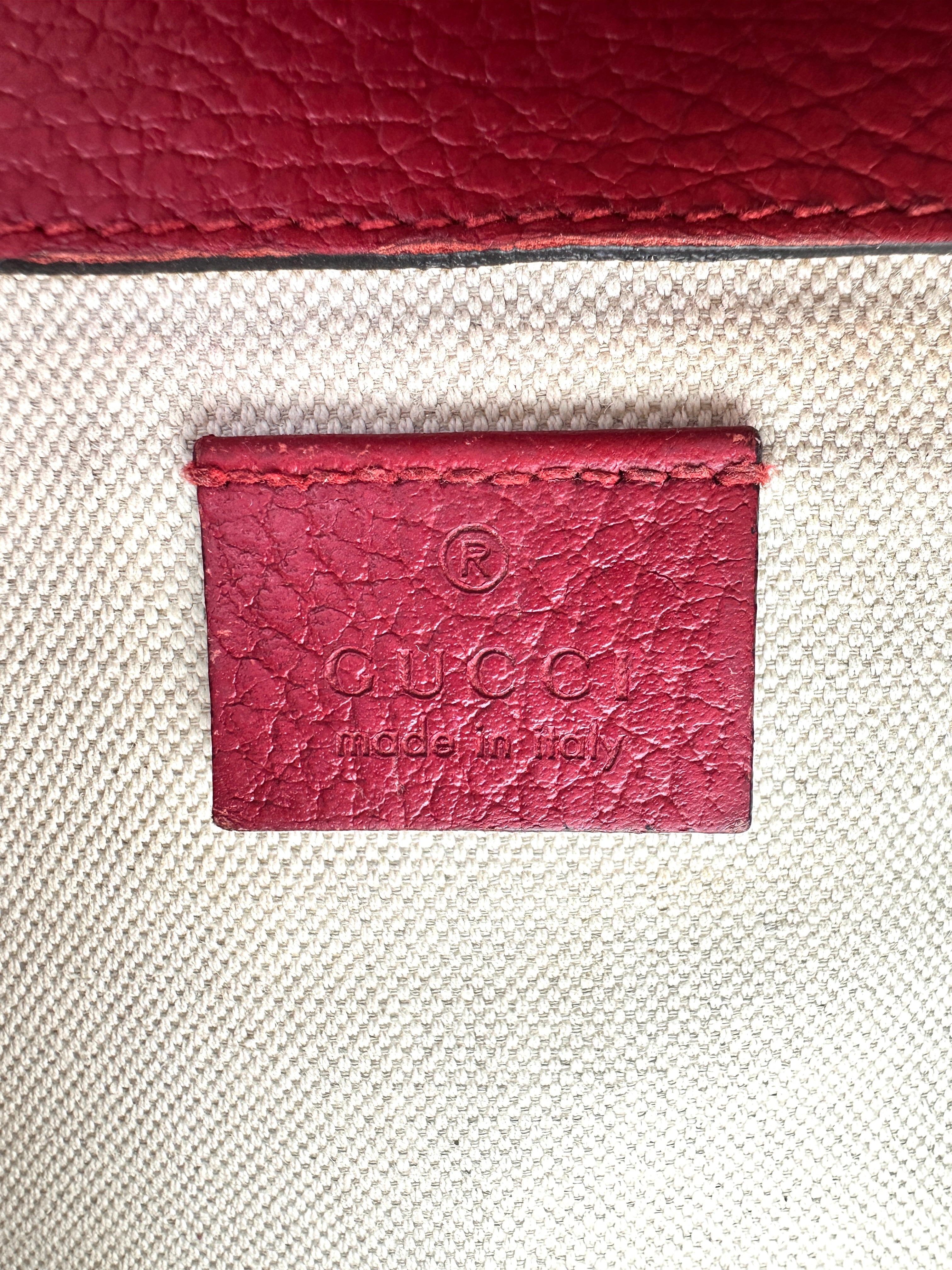 Gucci Dionysus Red Leather Medium Size Shoulder Bag GG1101