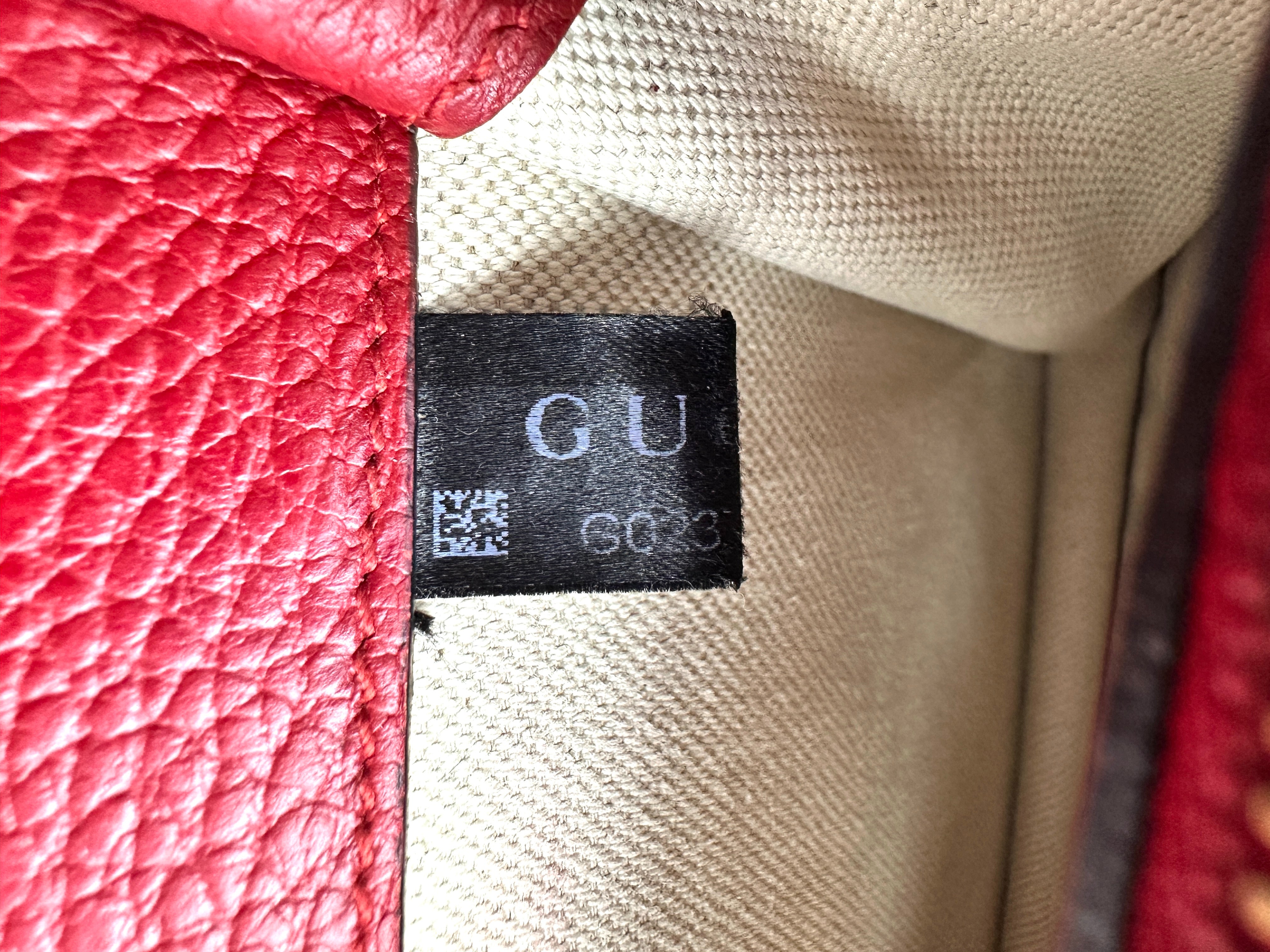 Gucci Dionysus Red Leather Medium Size Shoulder Bag GG1101