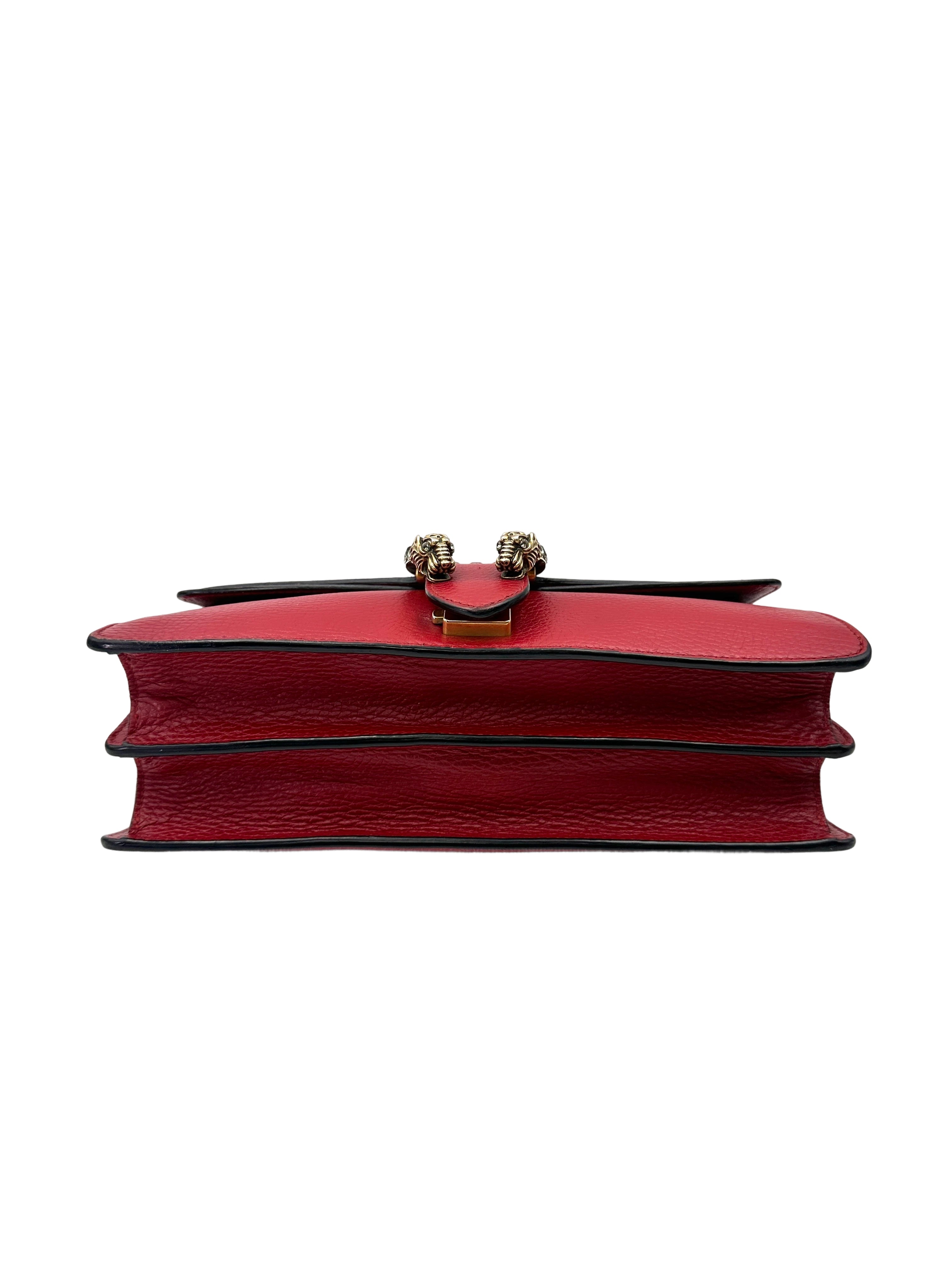 Gucci Dionysus Red Leather Medium Size Shoulder Bag GG1101