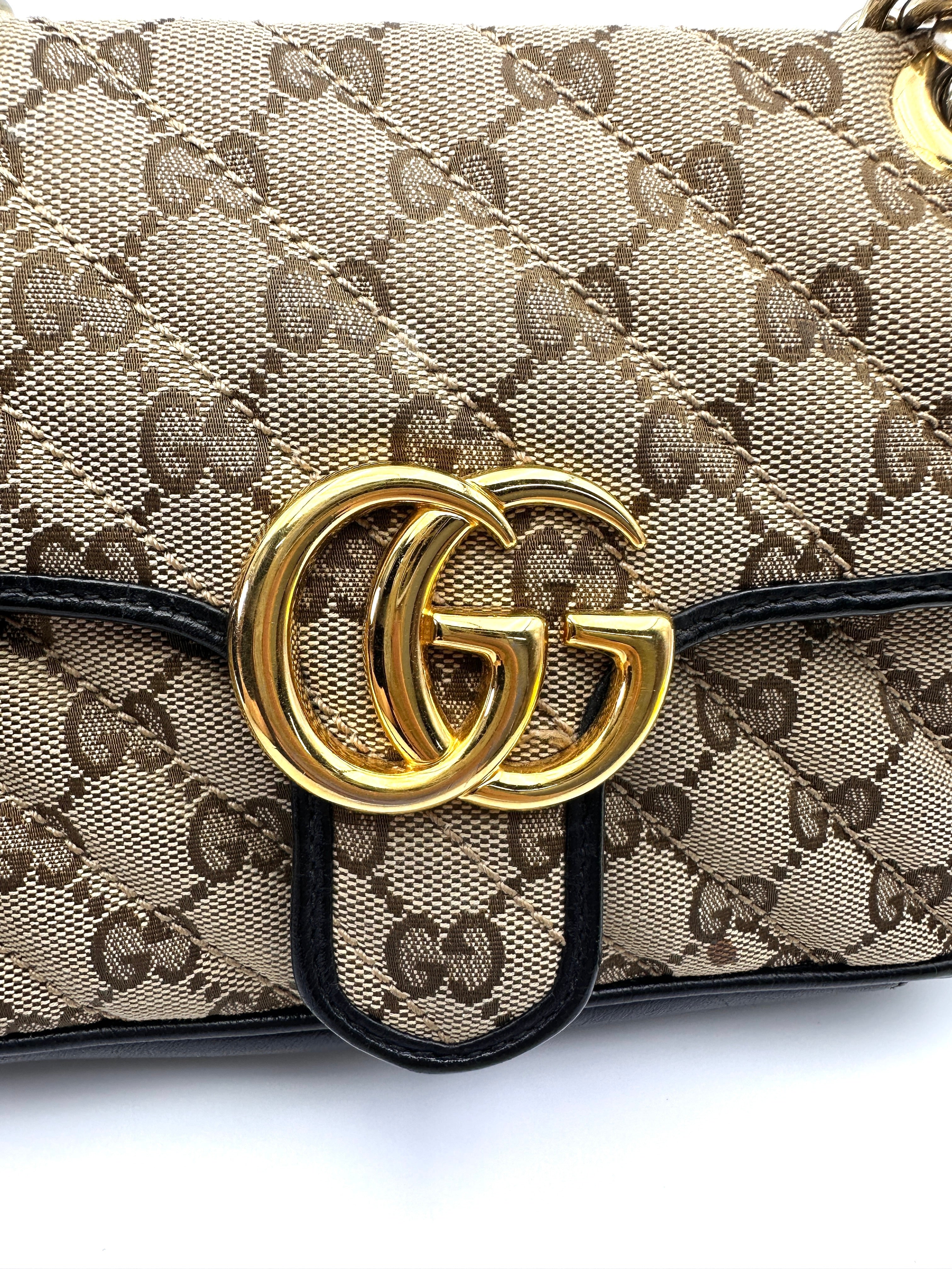 Gucci GG Marmont Beige GG Canvas Shoulder Bag GG1104