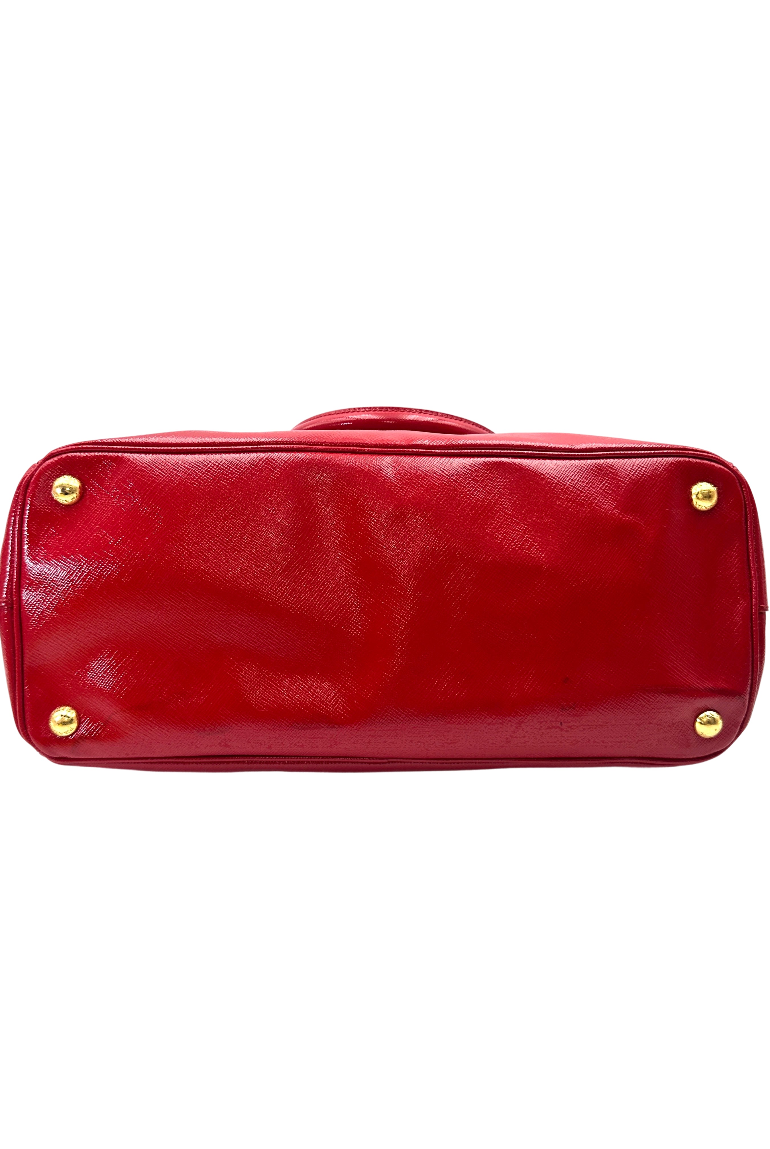 Prada Galleria Red Saffiano Leather Medium Size Handle Bag PR384