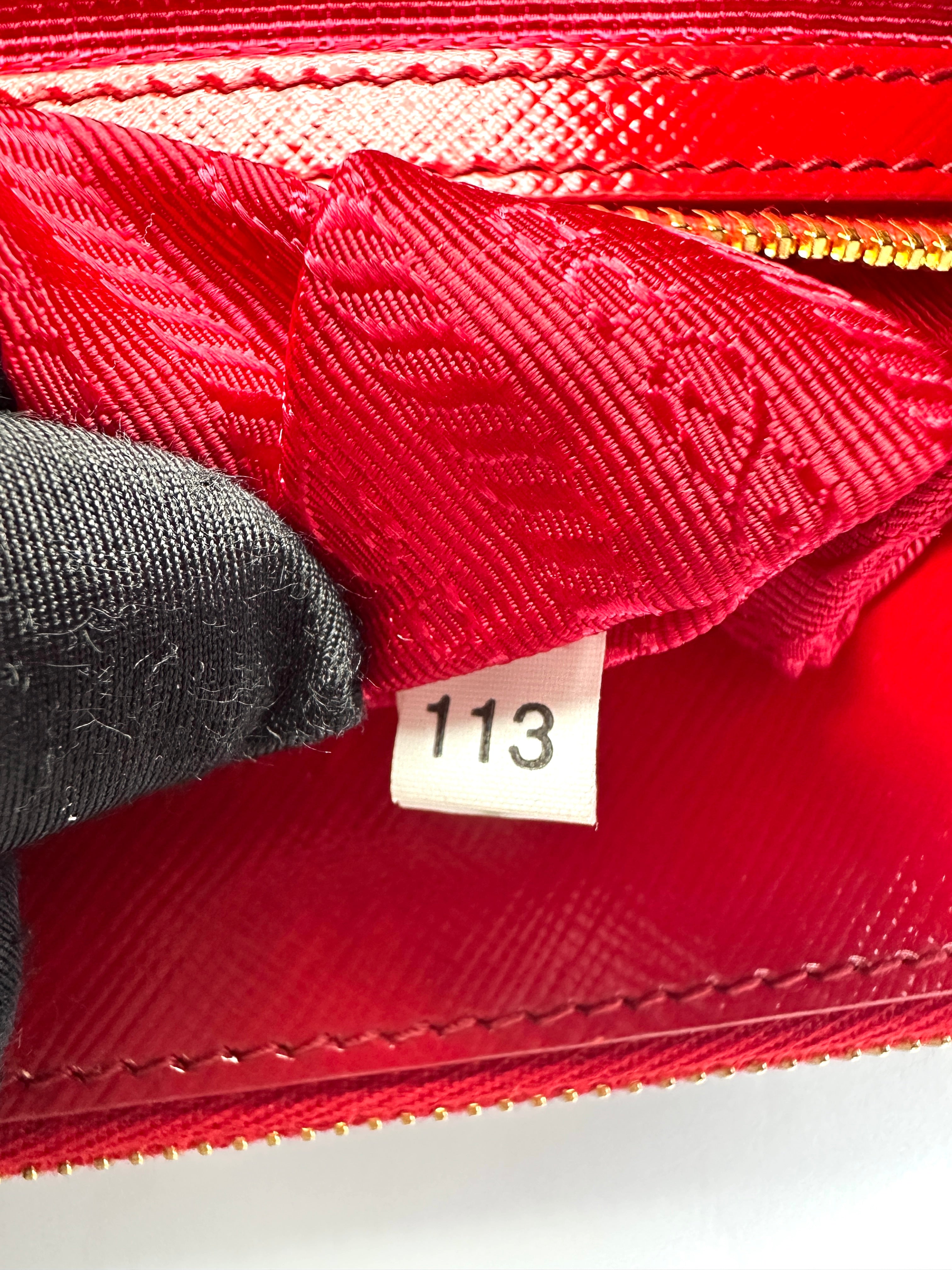 Prada Galleria Red Saffiano Leather Medium Size Handle Bag PR384