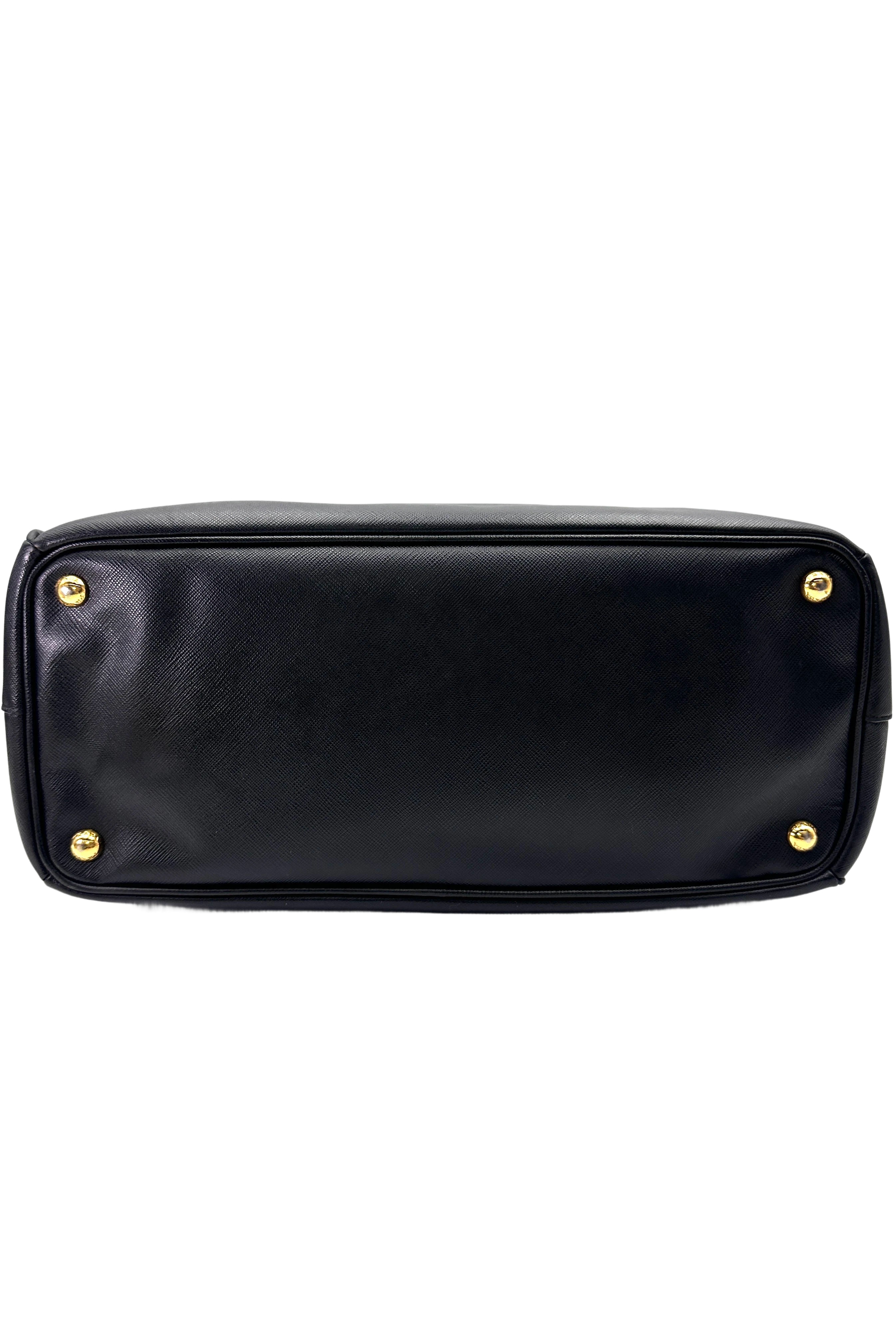 Prada Galleria Black Saffiano Leather Handle Bag PR385