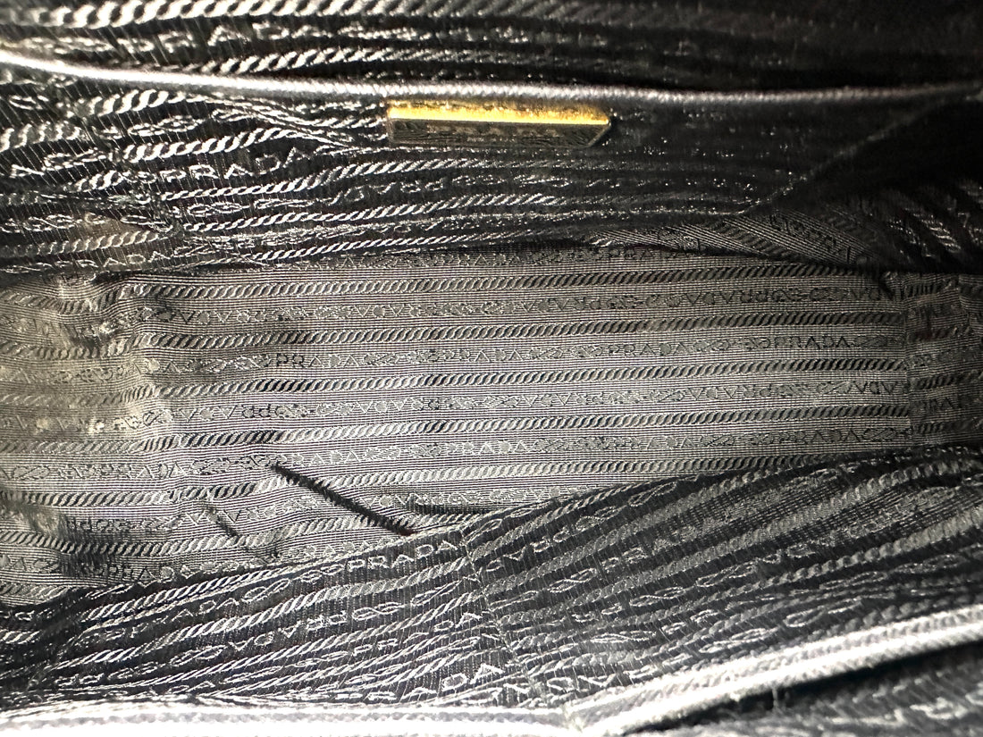 Prada Galleria Black Saffiano Leather Handle Bag PR385