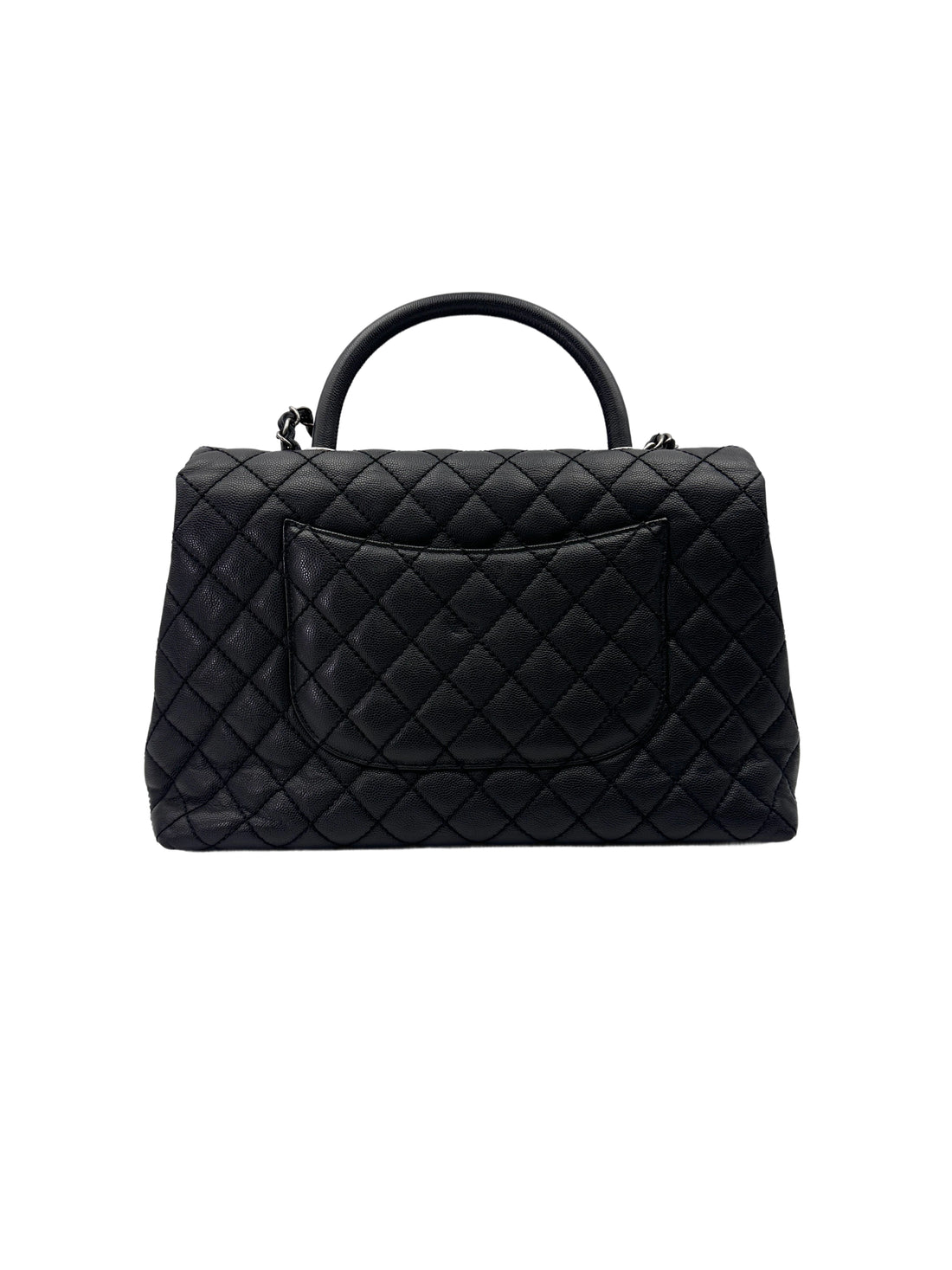 Chanel CoCo Handle Black Quilted Calfskin Large Size Shoulder Bag(22***05)CC2024