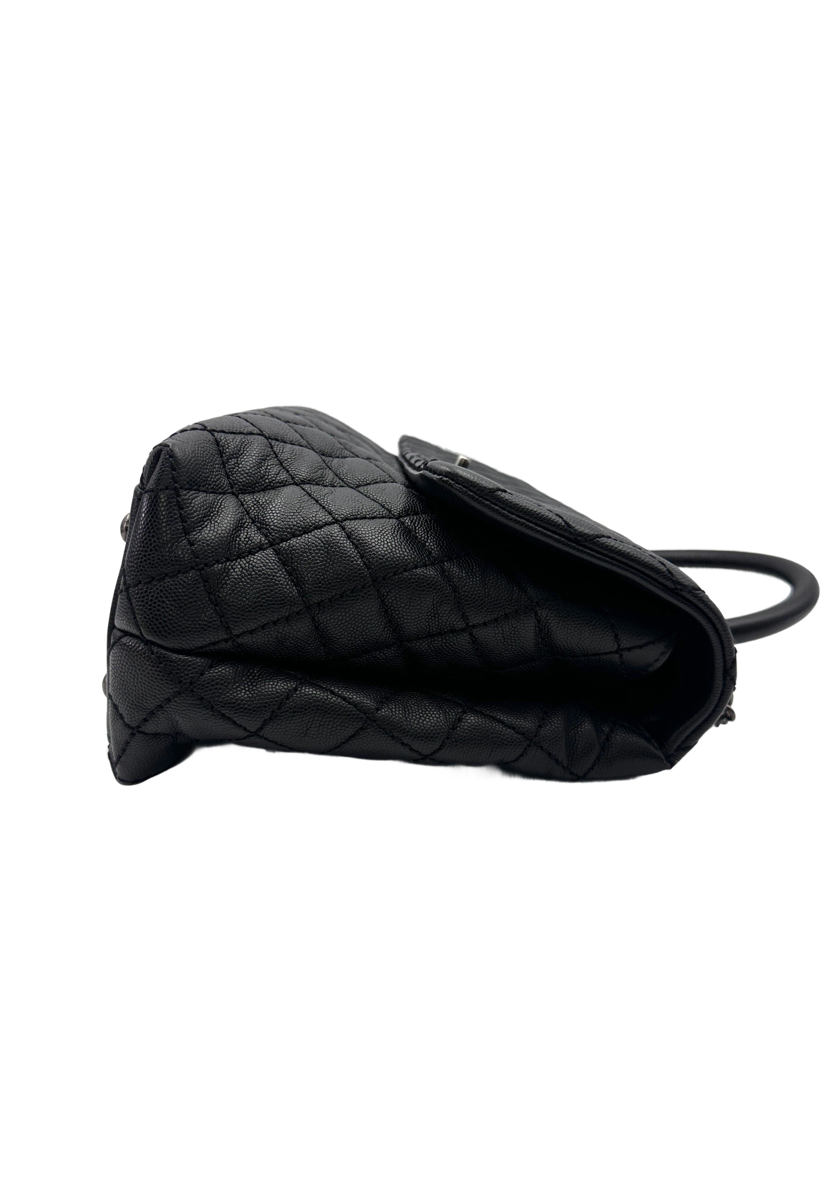 Chanel CoCo Handle Black Quilted Calfskin Large Size Shoulder Bag(22***05)CC2024