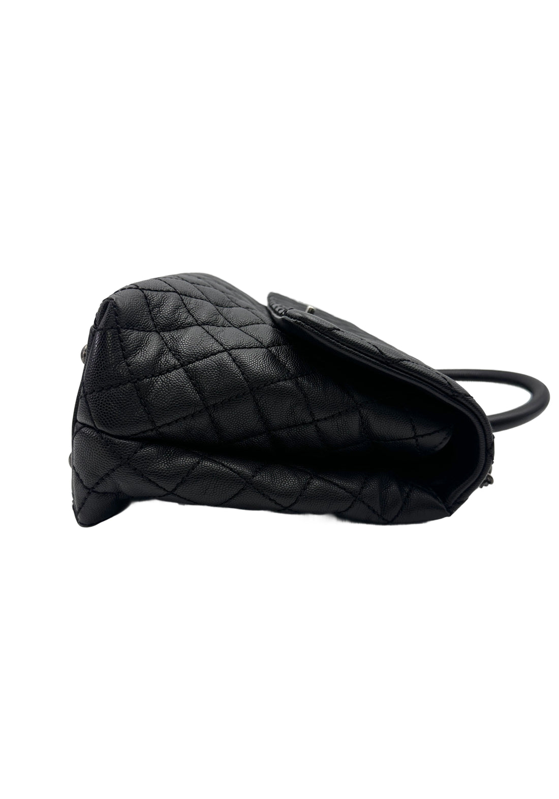 Chanel CoCo Handle Black Quilted Calfskin Large Size Shoulder Bag(22***05)CC2024