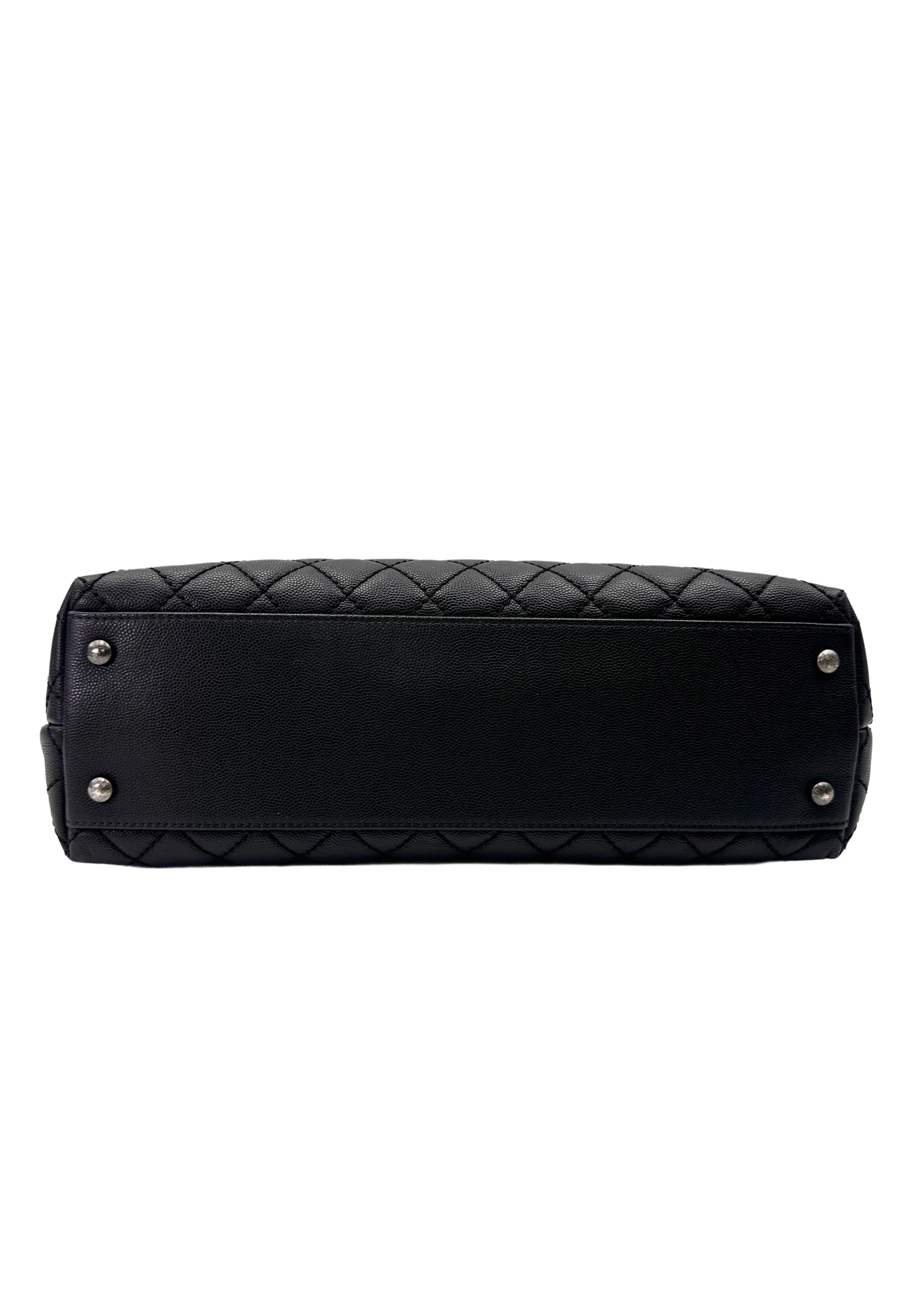 Chanel CoCo Handle Black Quilted Calfskin Large Size Shoulder Bag(22***05)CC2024