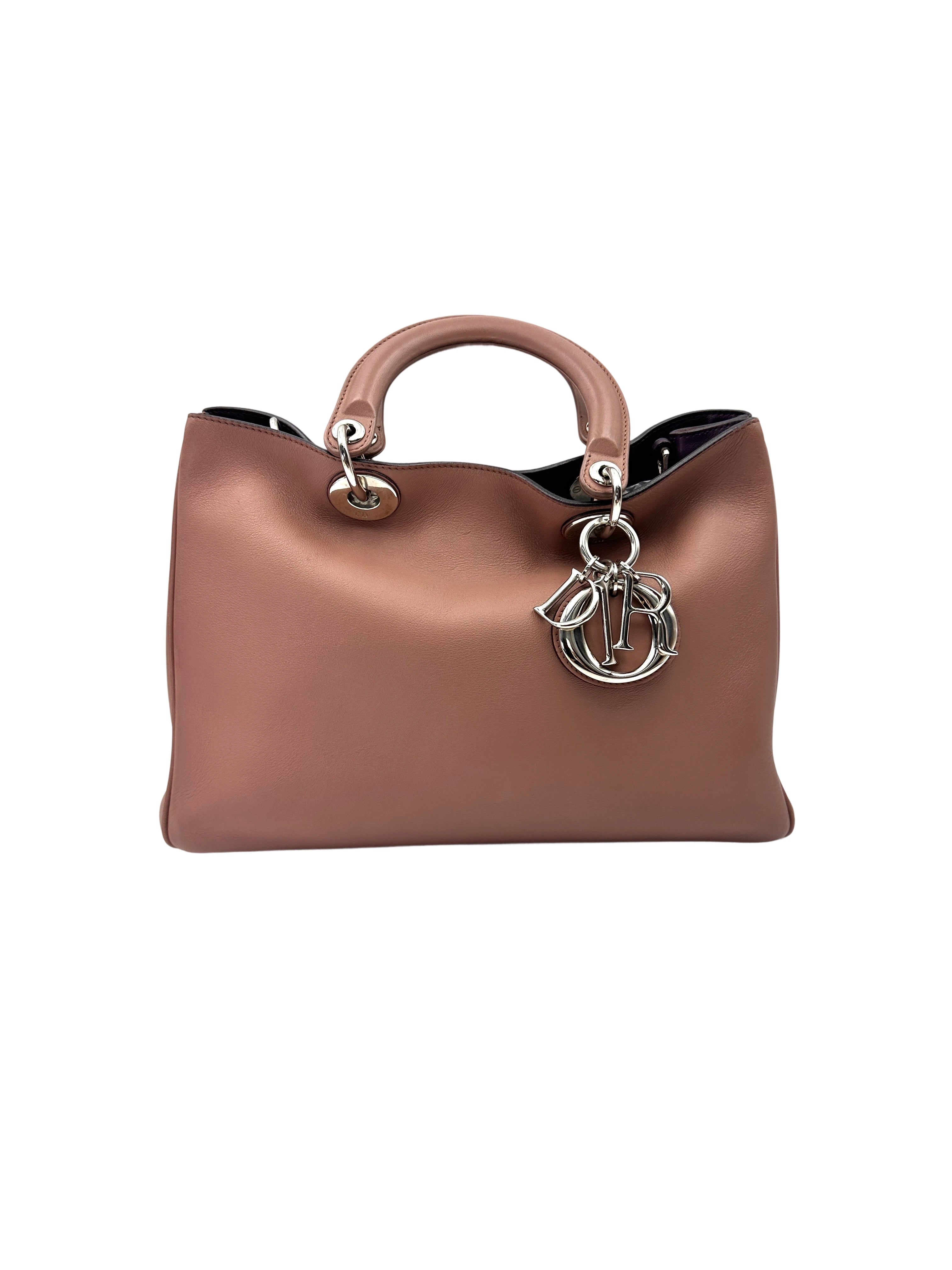 Christian Dior Diorissimo Dark Red Leather Top Handle Bag With Pouch DR749