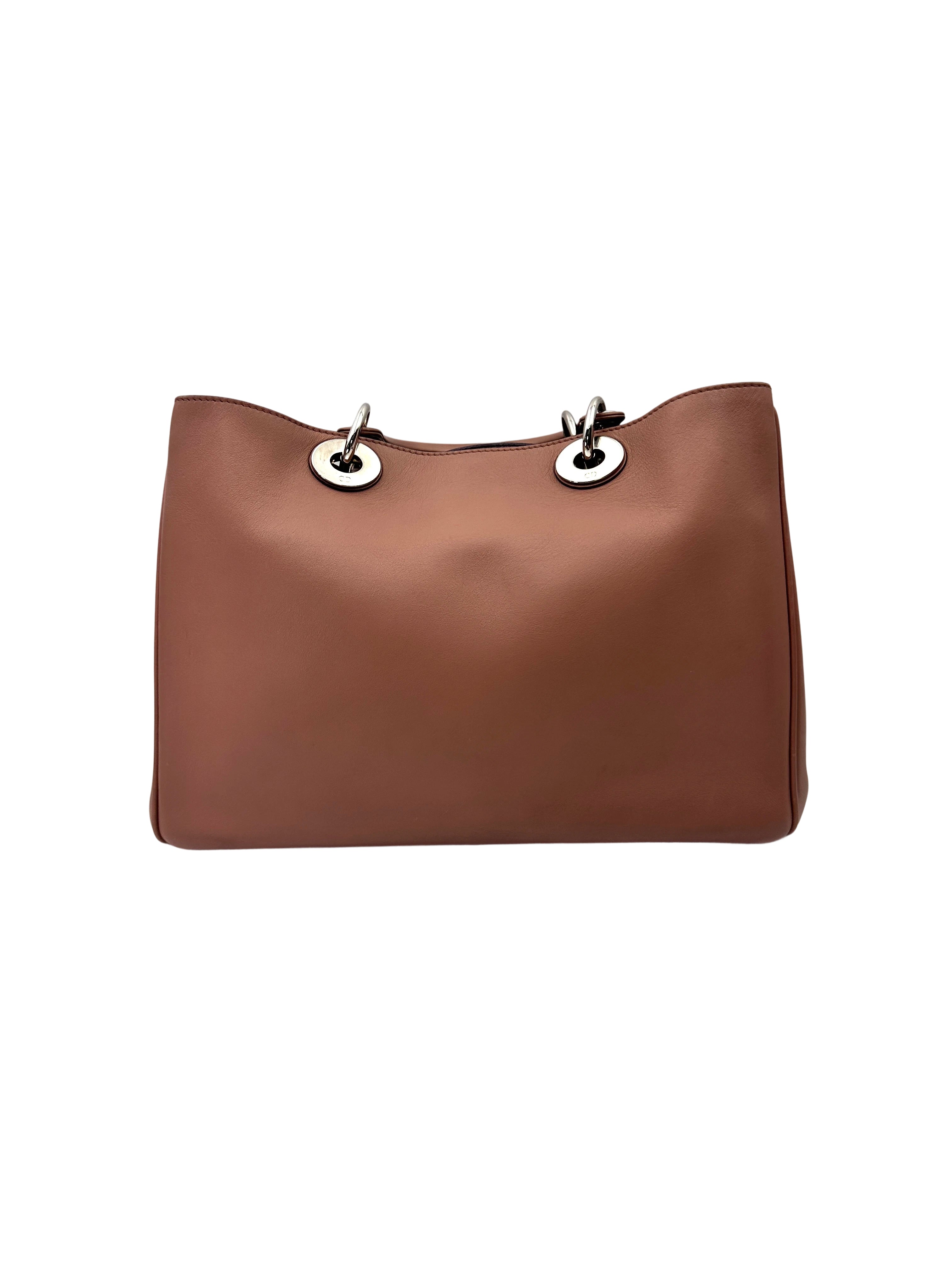 Christian Dior Diorissimo Dark Red Leather Top Handle Bag With Pouch DR749