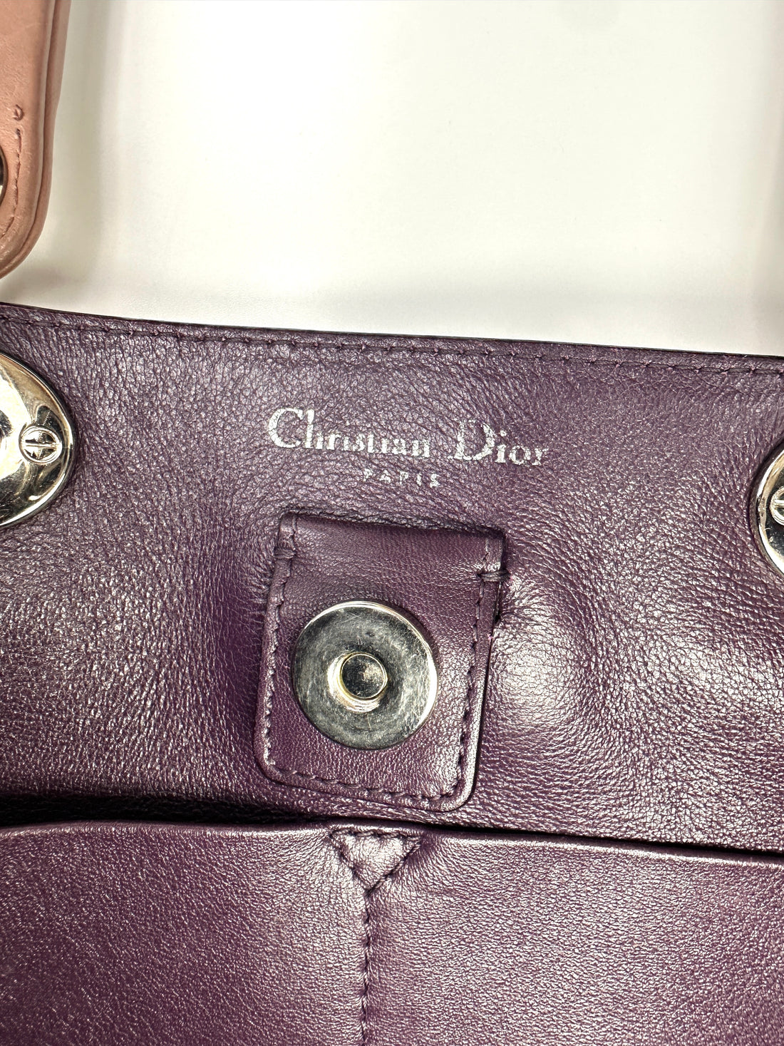 Christian Dior Diorissimo Dark Red Leather Top Handle Bag With Pouch DR749