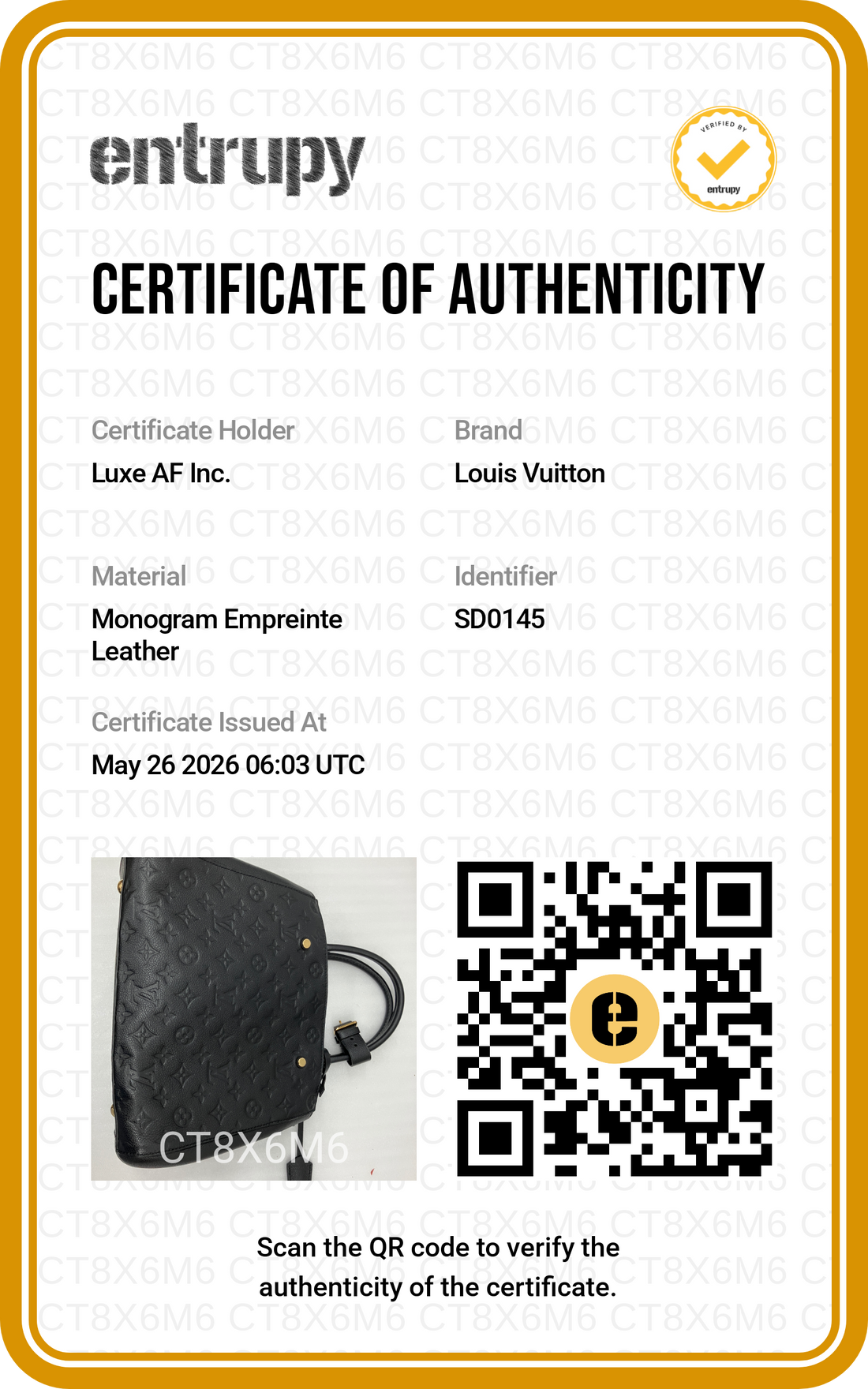 Louis Vuitton Montaigne MM Black Monogram Empreinte Handle Bag LV2833