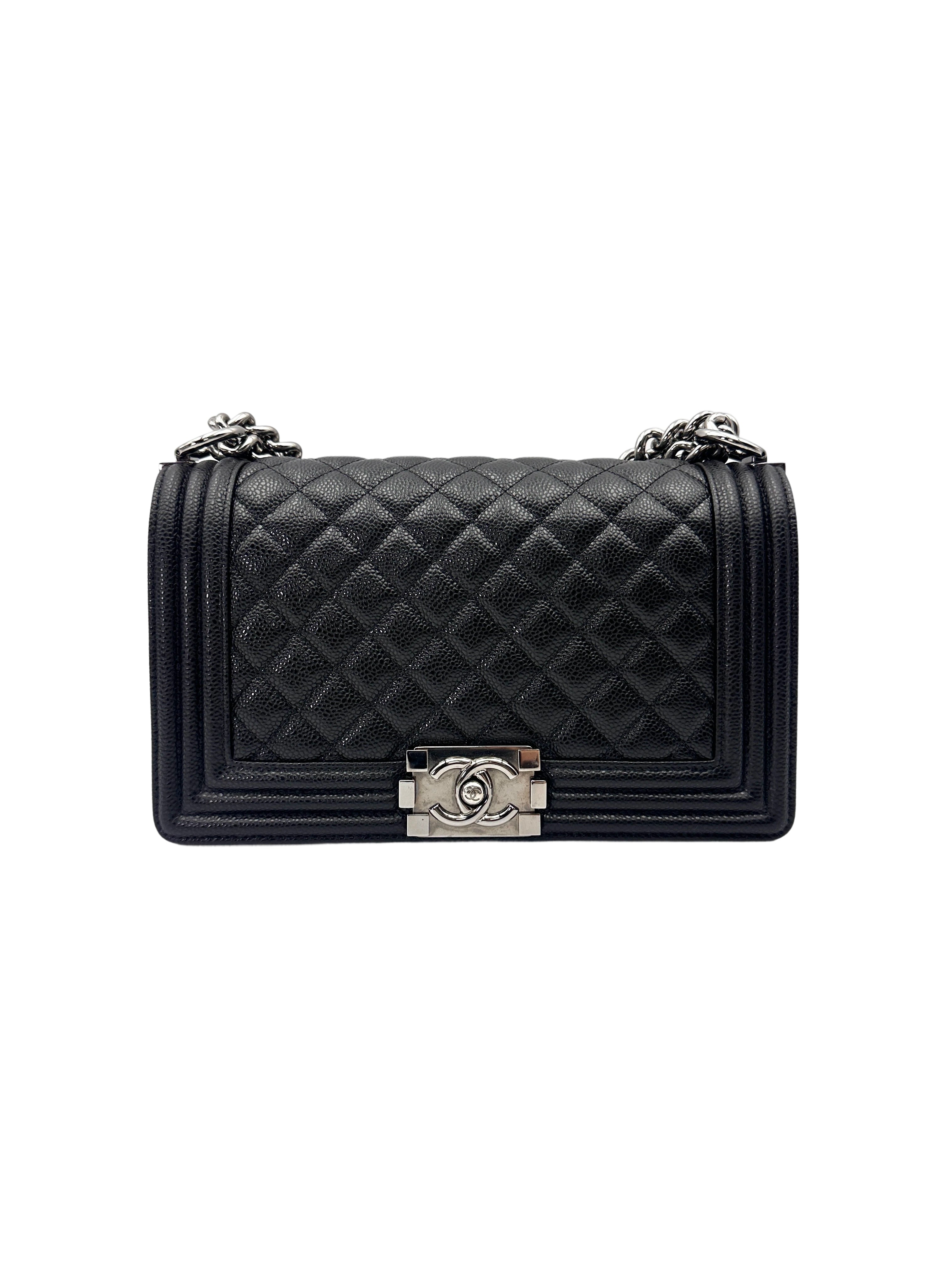 Chanel LeBoy Black Quilted Leather Flap Bag With Silver Hardware(19***34) CC2025