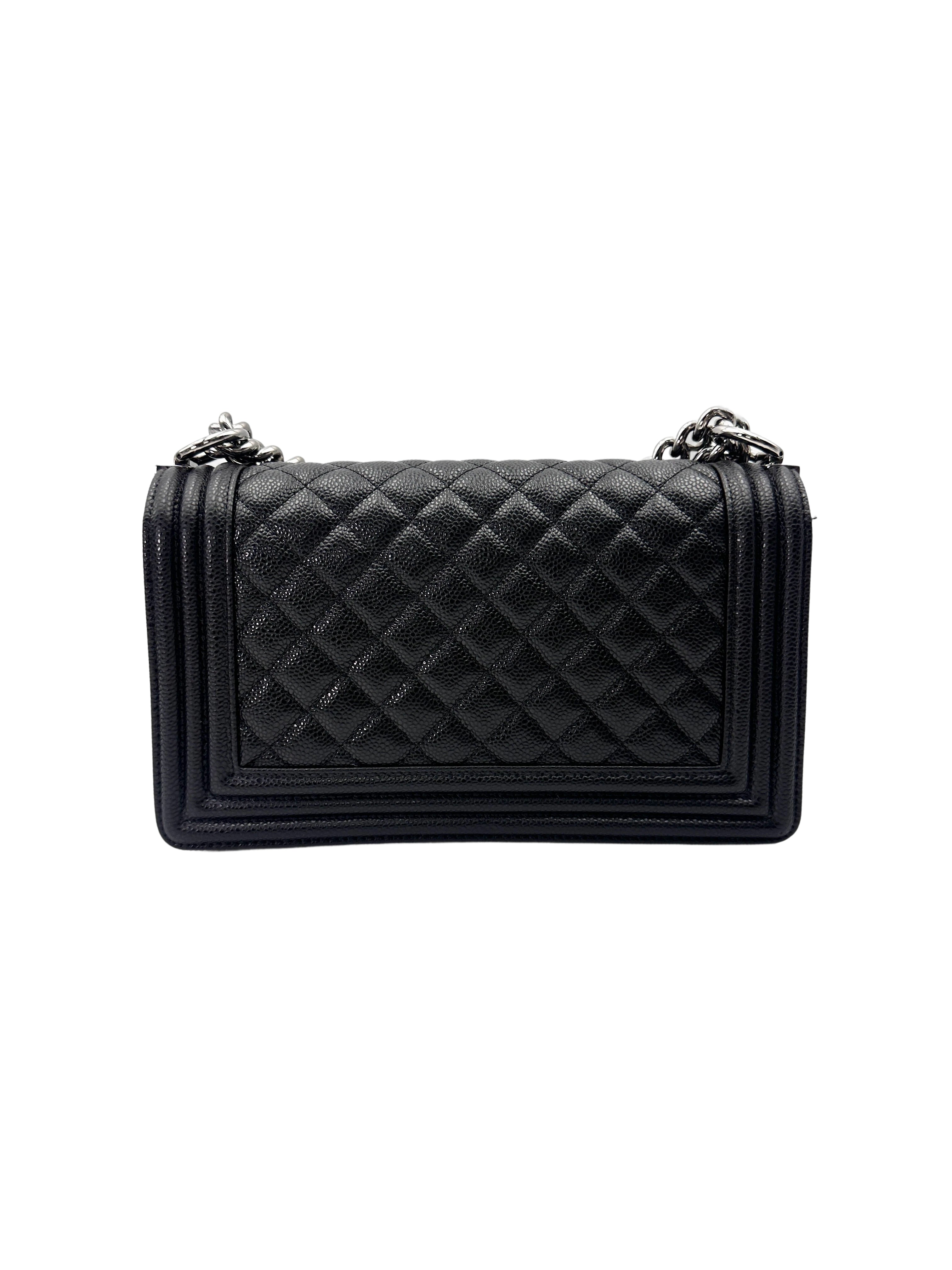 Chanel LeBoy Black Quilted Leather Flap Bag With Silver Hardware(19***34) CC2025