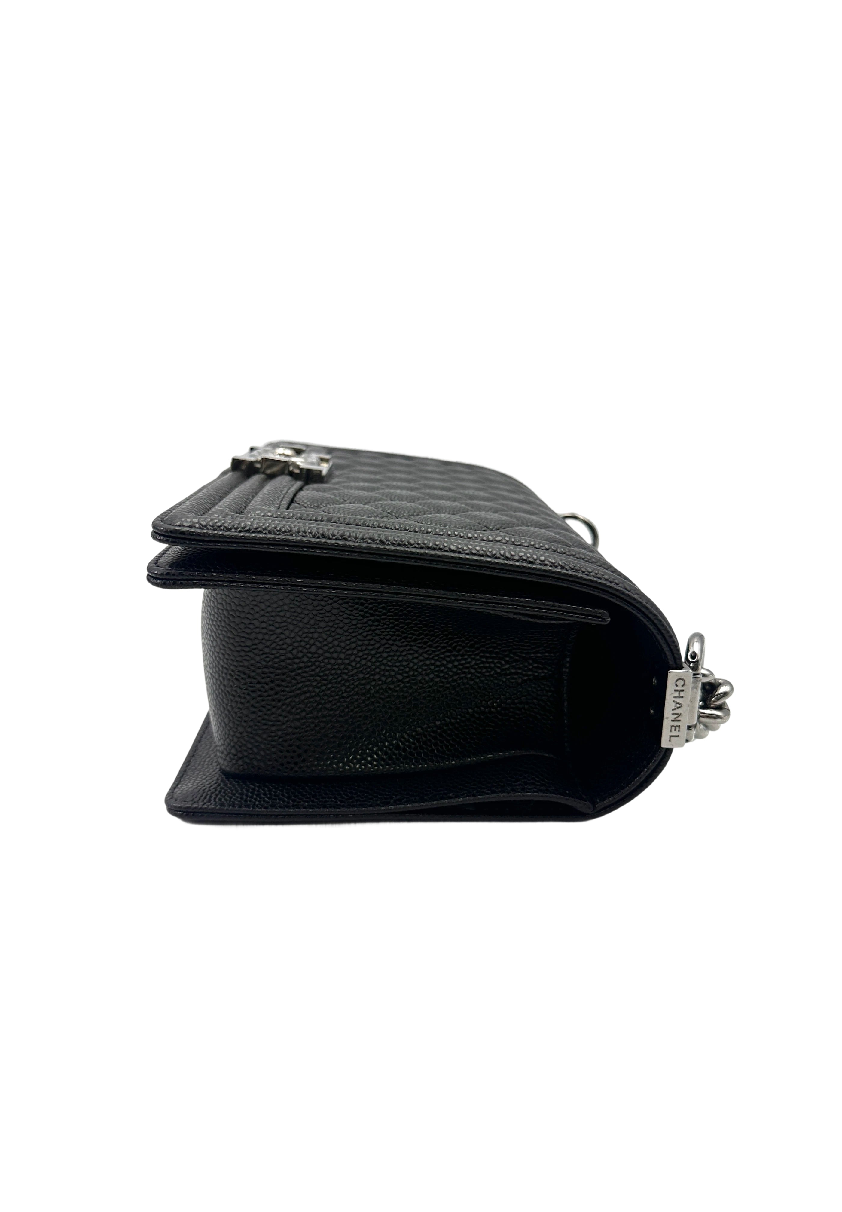 Chanel LeBoy Black Quilted Leather Flap Bag With Silver Hardware(19***34) CC2025