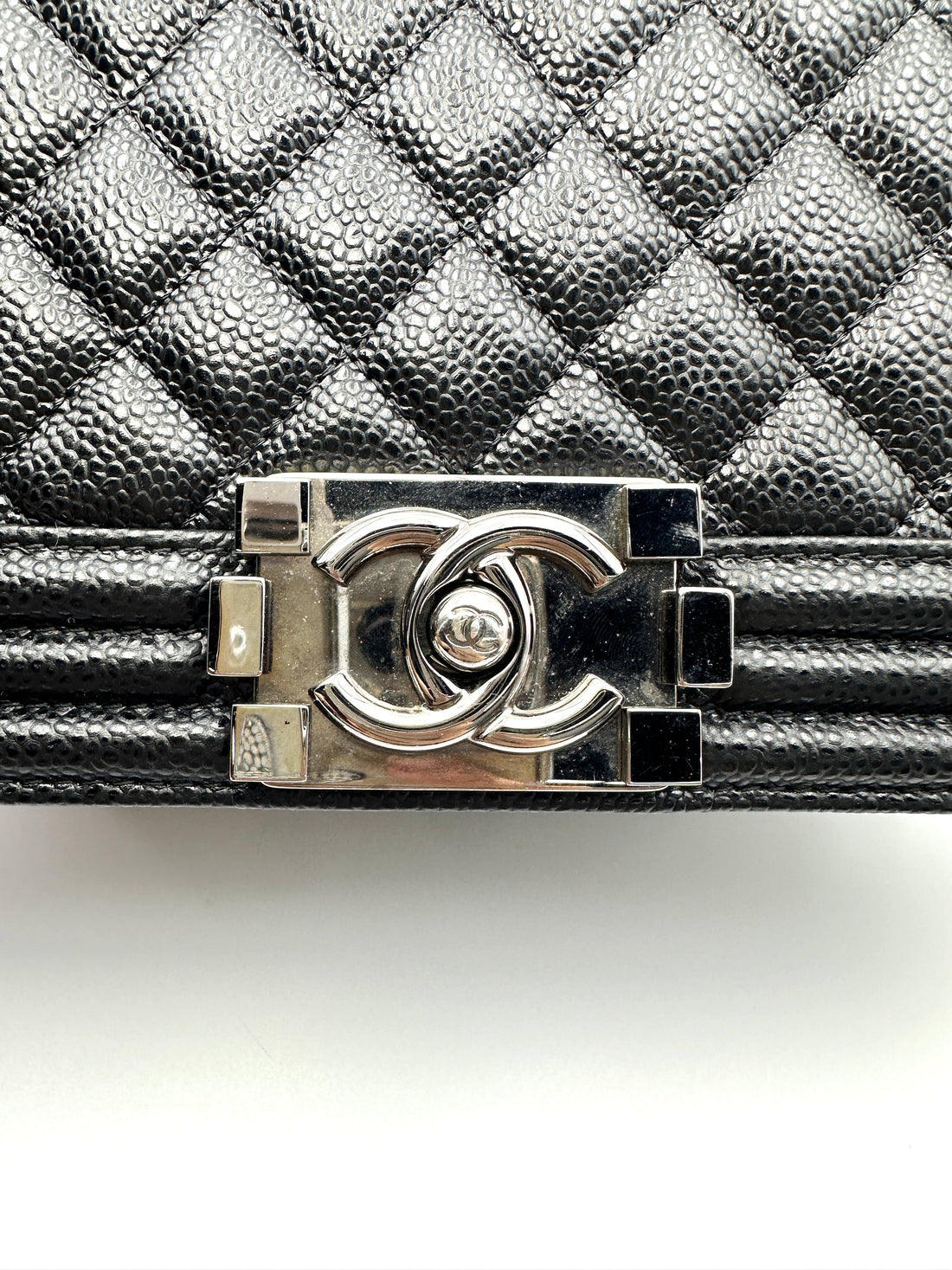 Chanel LeBoy Black Quilted Leather Flap Bag With Silver Hardware(19***34) CC2025