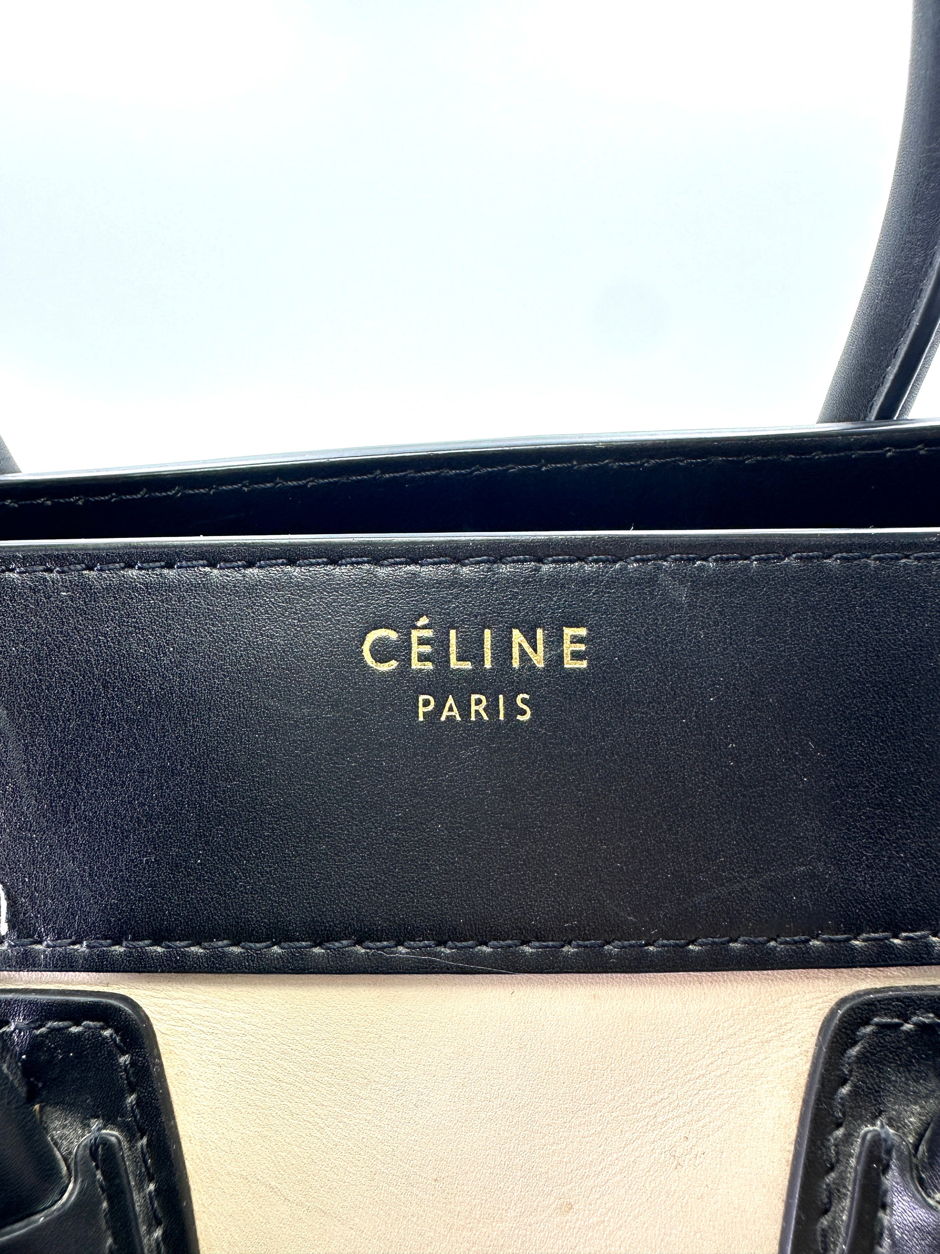 Celine Luggage Multicolor Leather Tote Handle Bag CE163