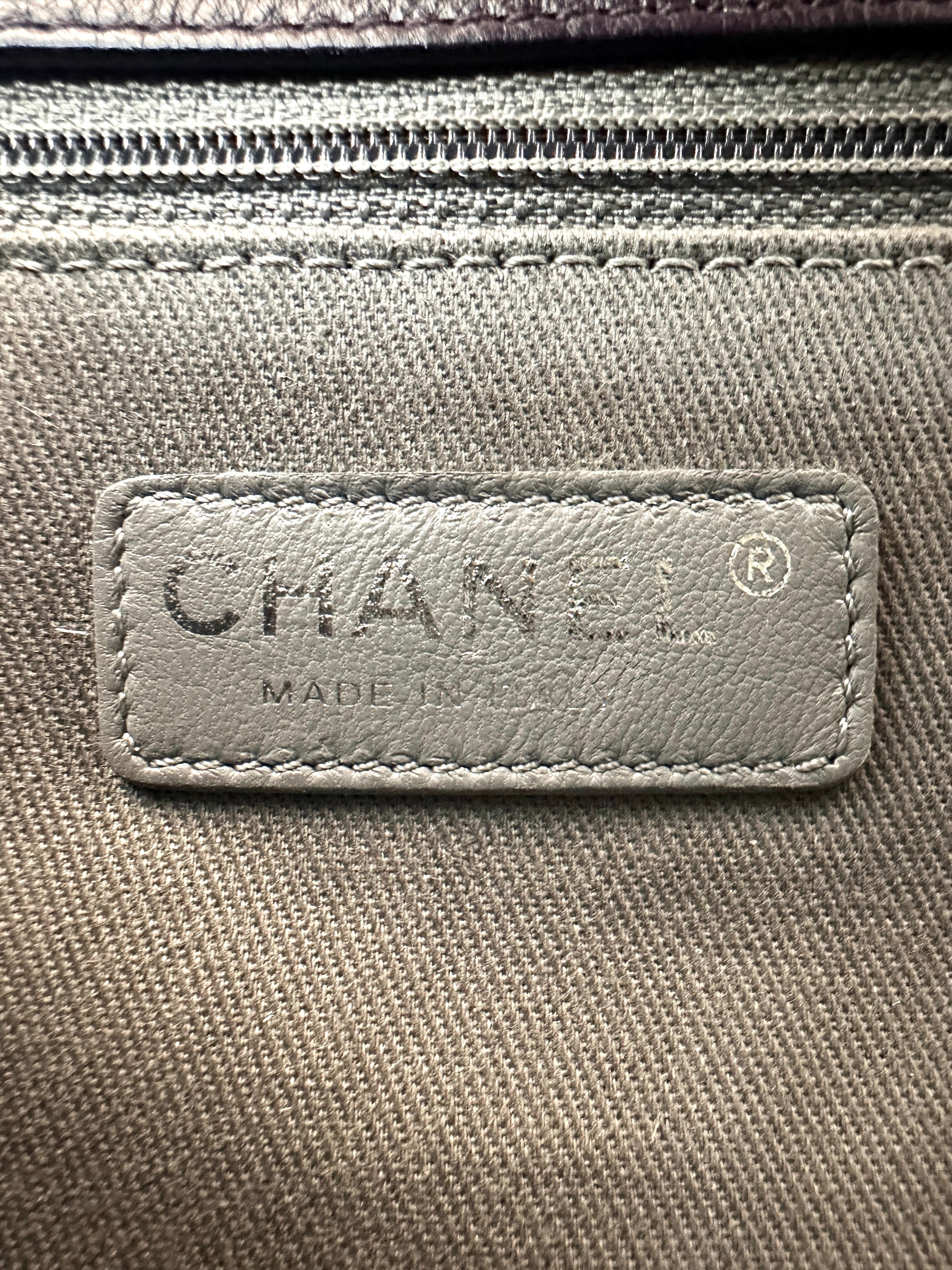 Chanel LeBoy Purple Quilted Leather Medium Size Flap Bag With Silver Buckle(17***21) CC2027