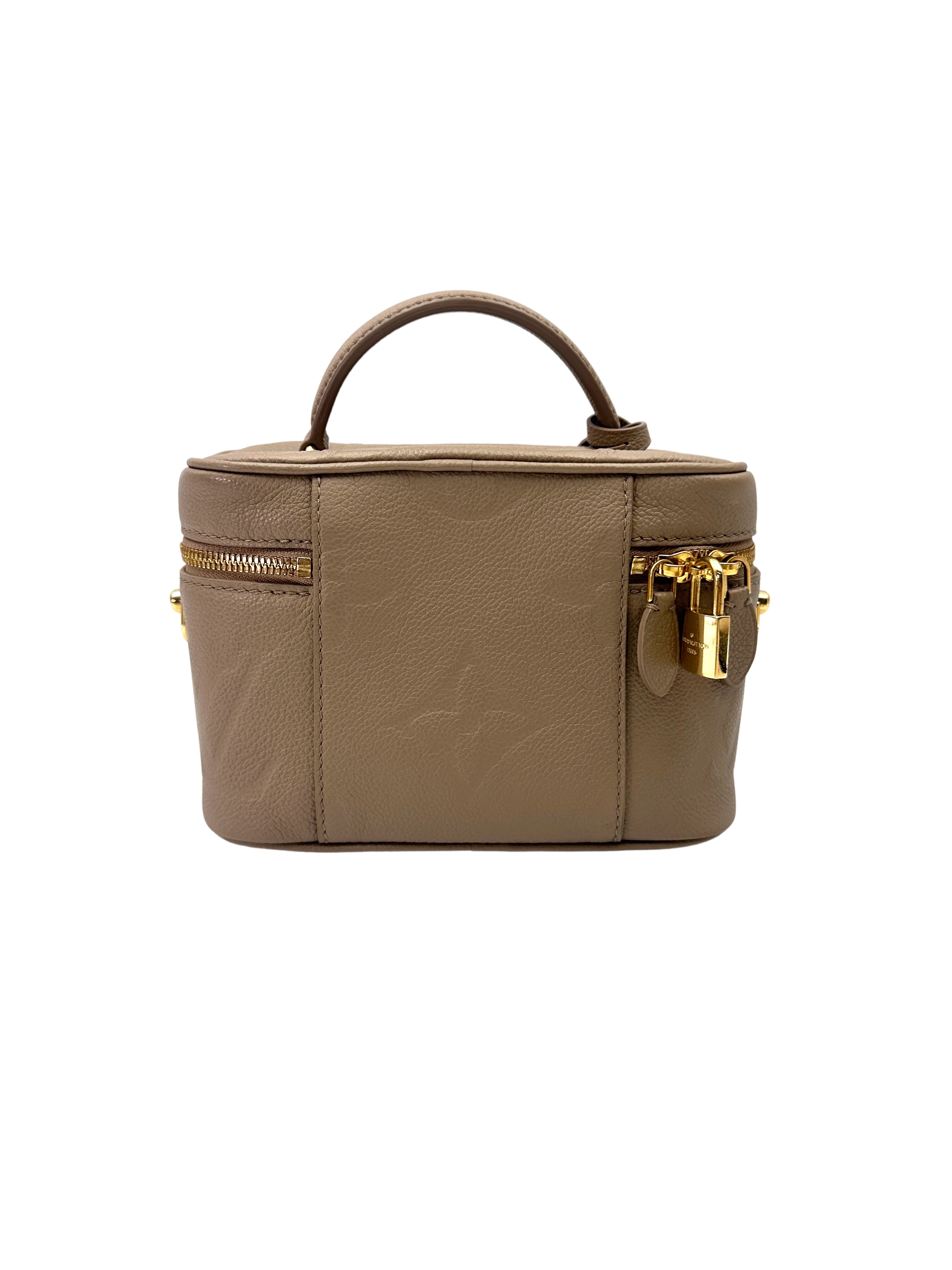 Louis Vuitton Vanity PM Beige Monogram Empreinte Leather Handle Bag LV2845