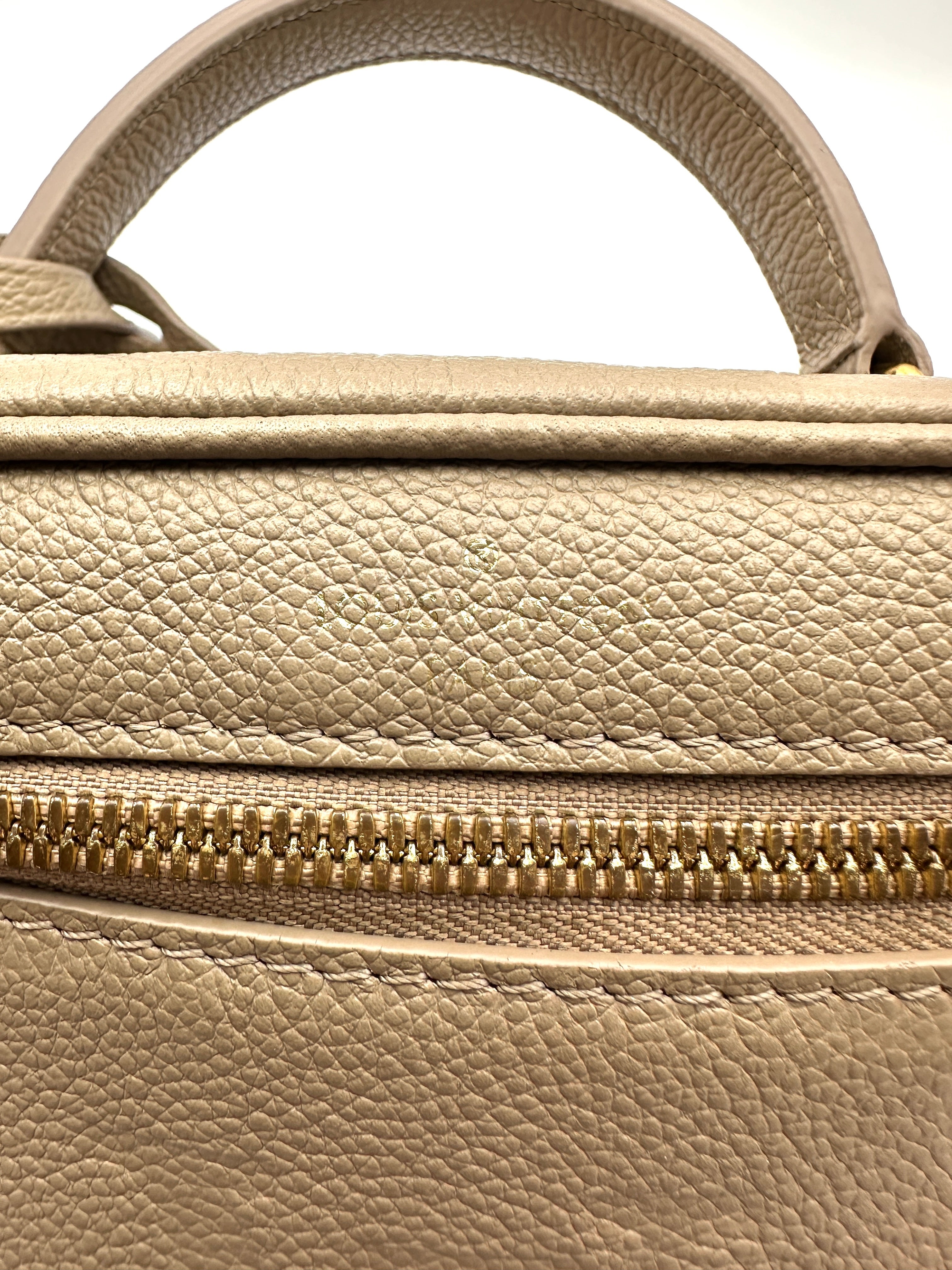 Louis Vuitton Vanity PM Beige Monogram Empreinte Leather Handle Bag LV2845