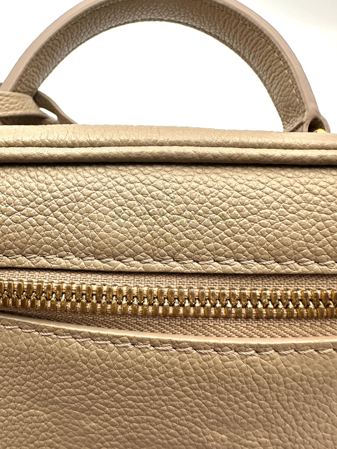Louis Vuitton Vanity PM Beige Monogram Empreinte Leather Handle Bag LV2845