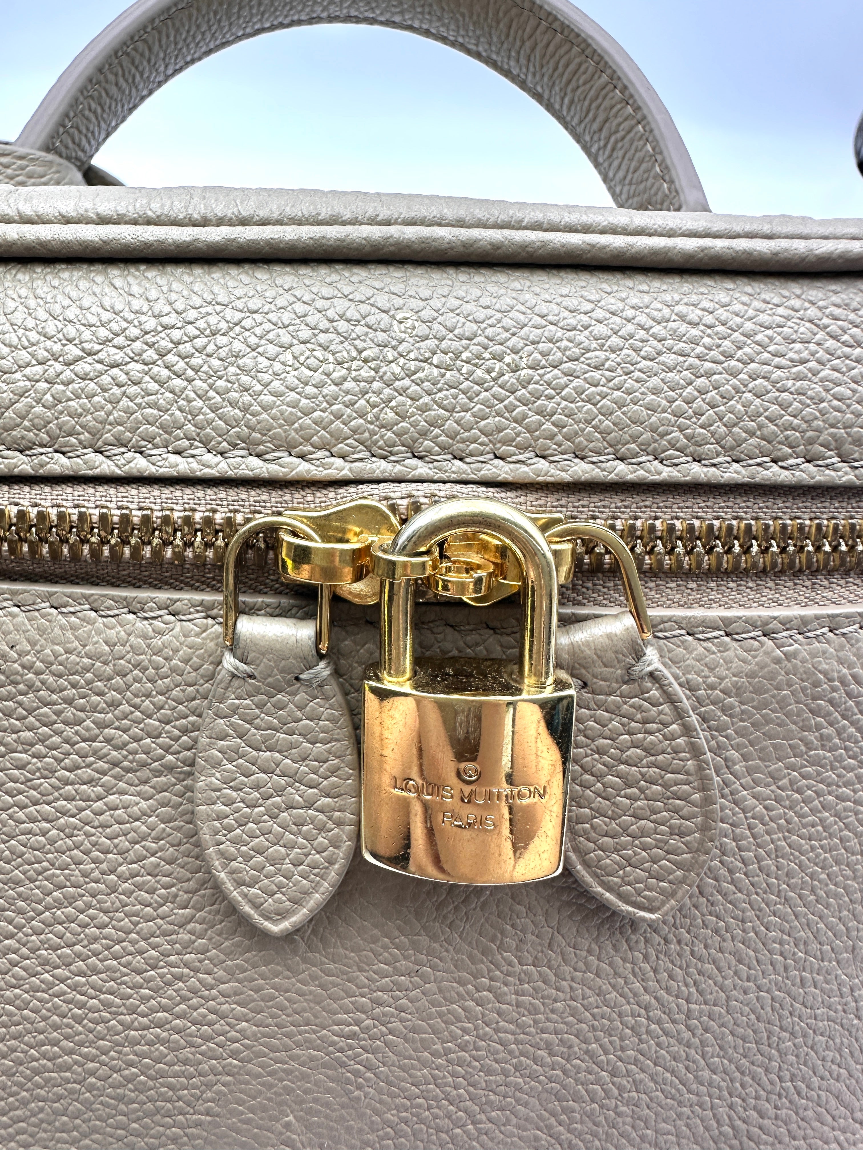 Louis Vuitton Vanity PM Beige Monogram Empreinte Leather Handle Bag LV2845