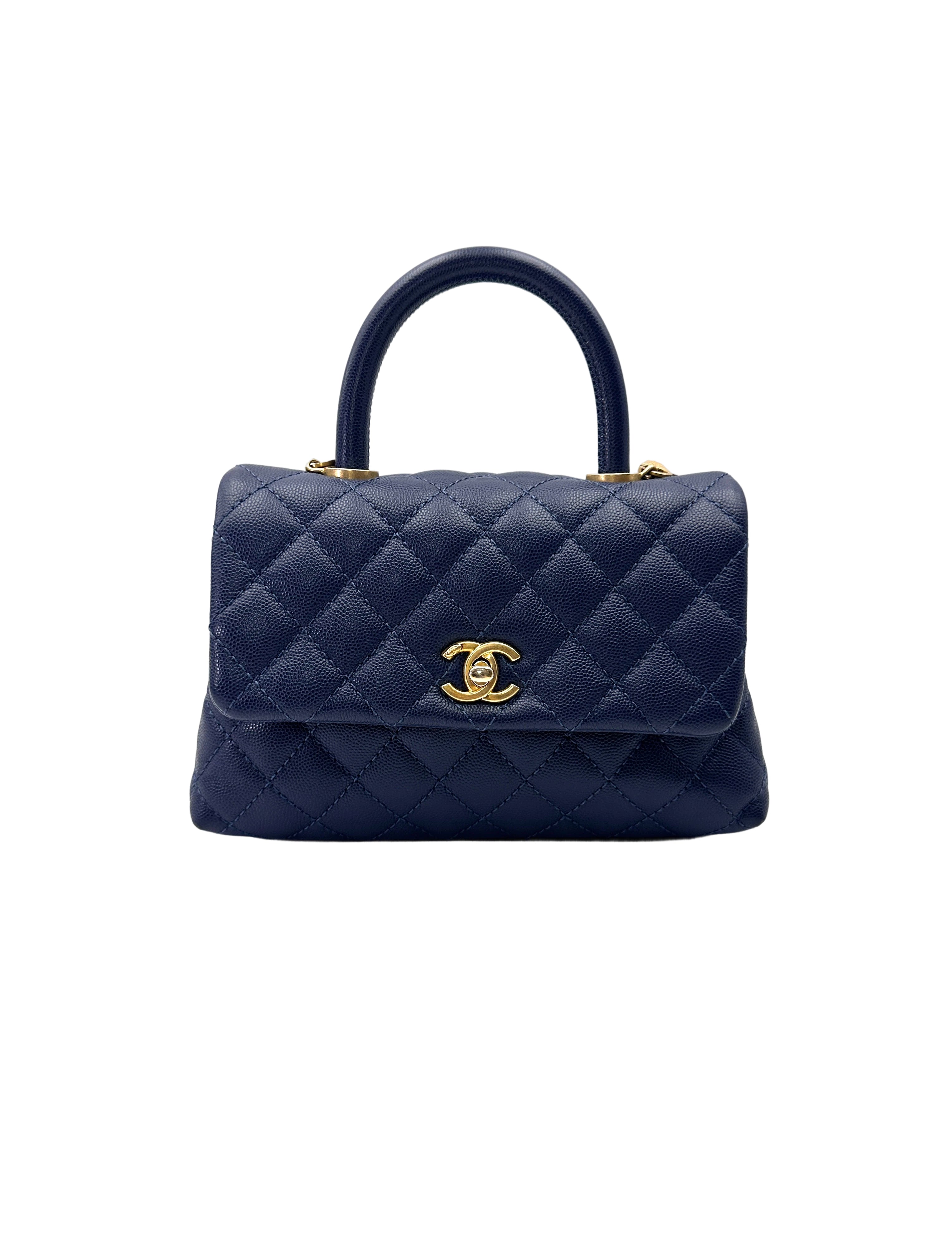 Chanel CoCo Handle Navy Quilted Calfskin Small Size Shoulder Bag(25***58) CC2029