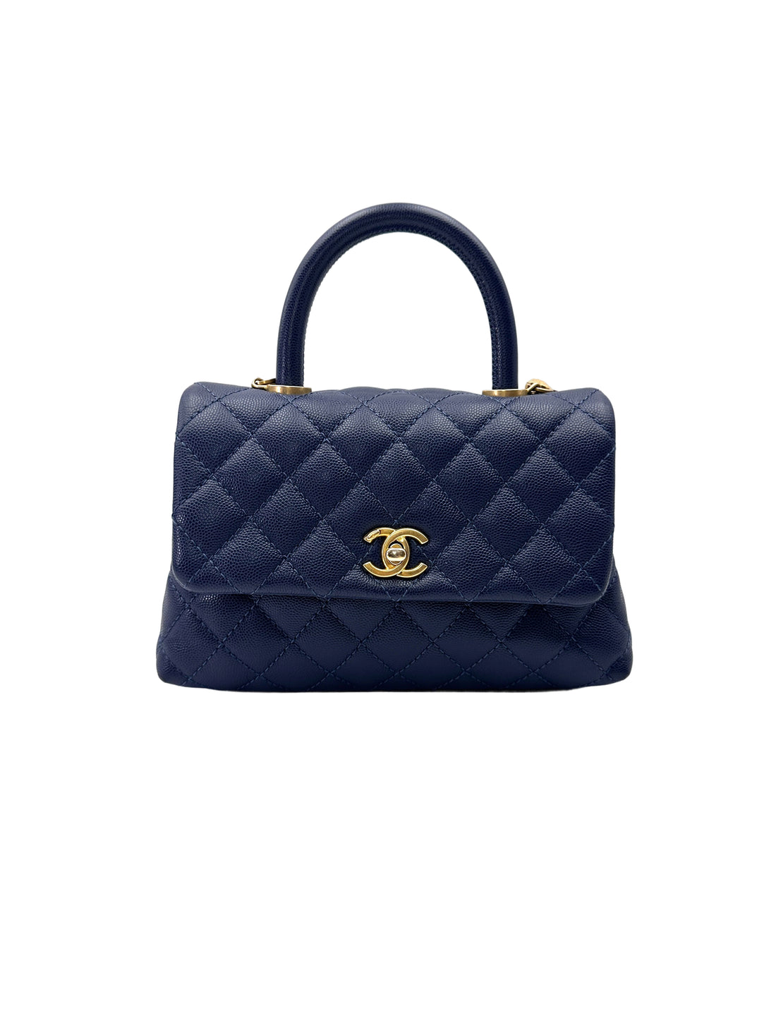 Chanel CoCo Handle Navy Quilted Calfskin Small Size Shoulder Bag(25***58) CC2029