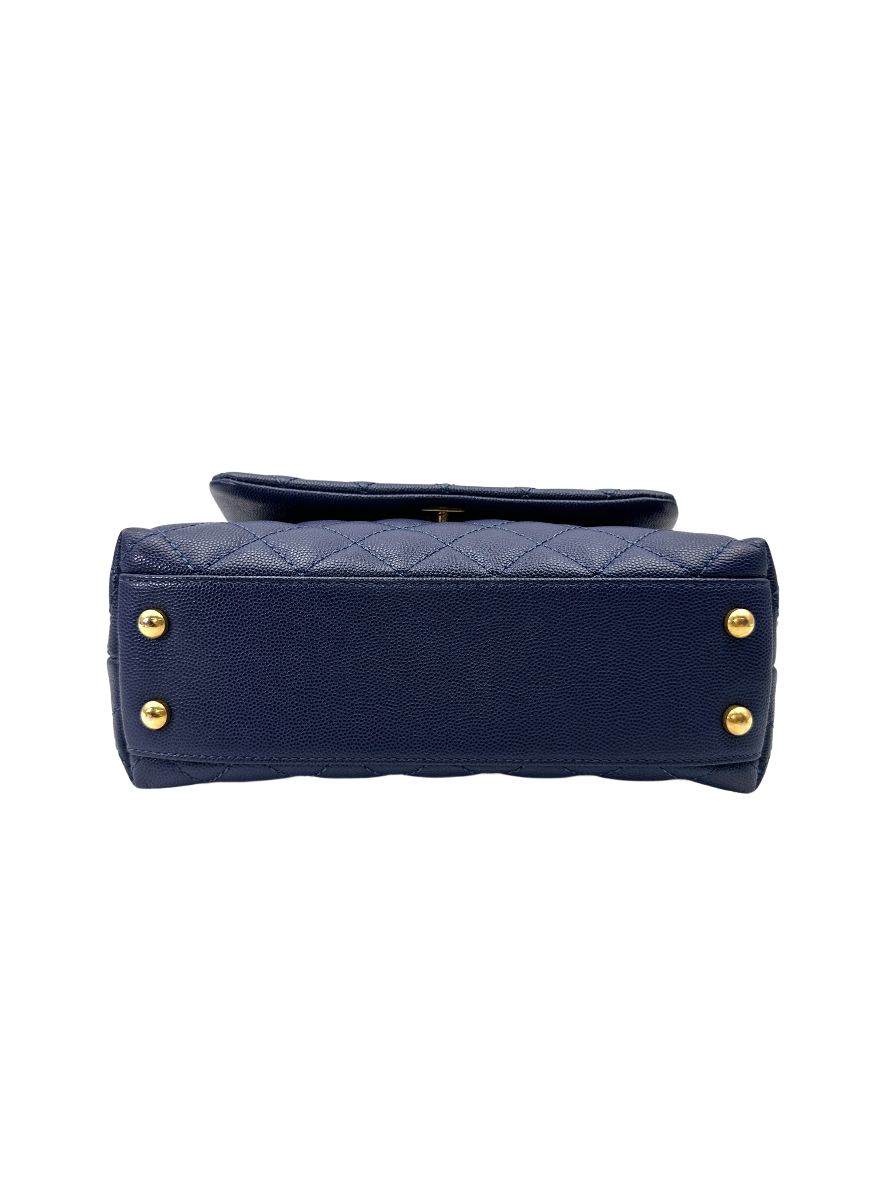 Chanel CoCo Handle Navy Quilted Calfskin Small Size Shoulder Bag(25***58) CC2029