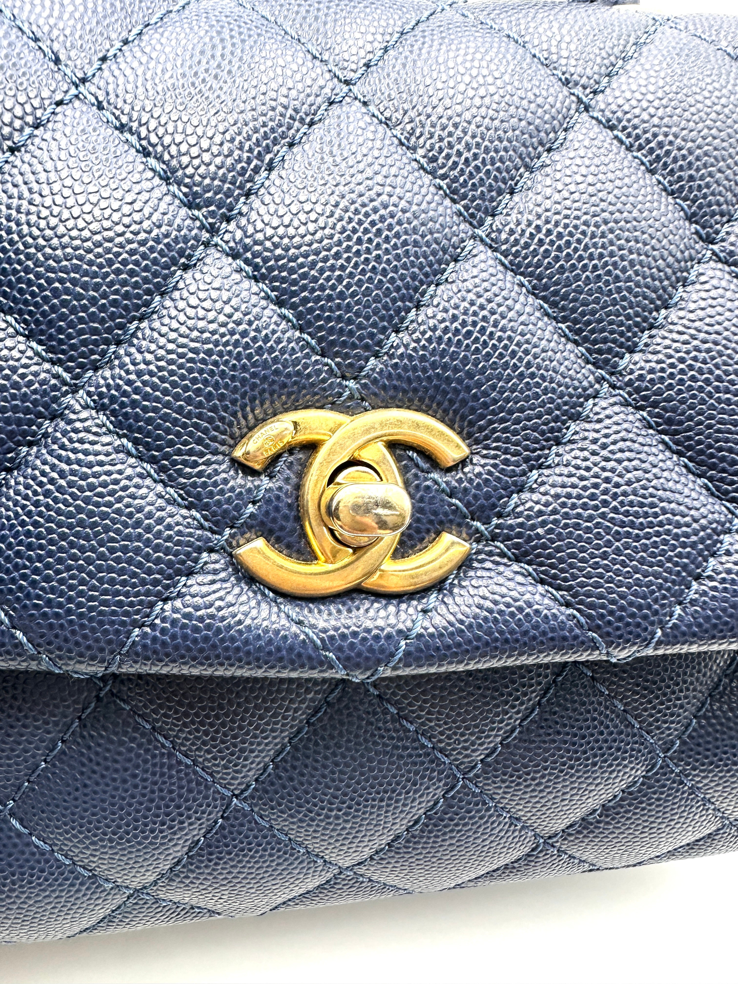 Chanel CoCo Handle Navy Quilted Calfskin Small Size Shoulder Bag(25***58) CC2029