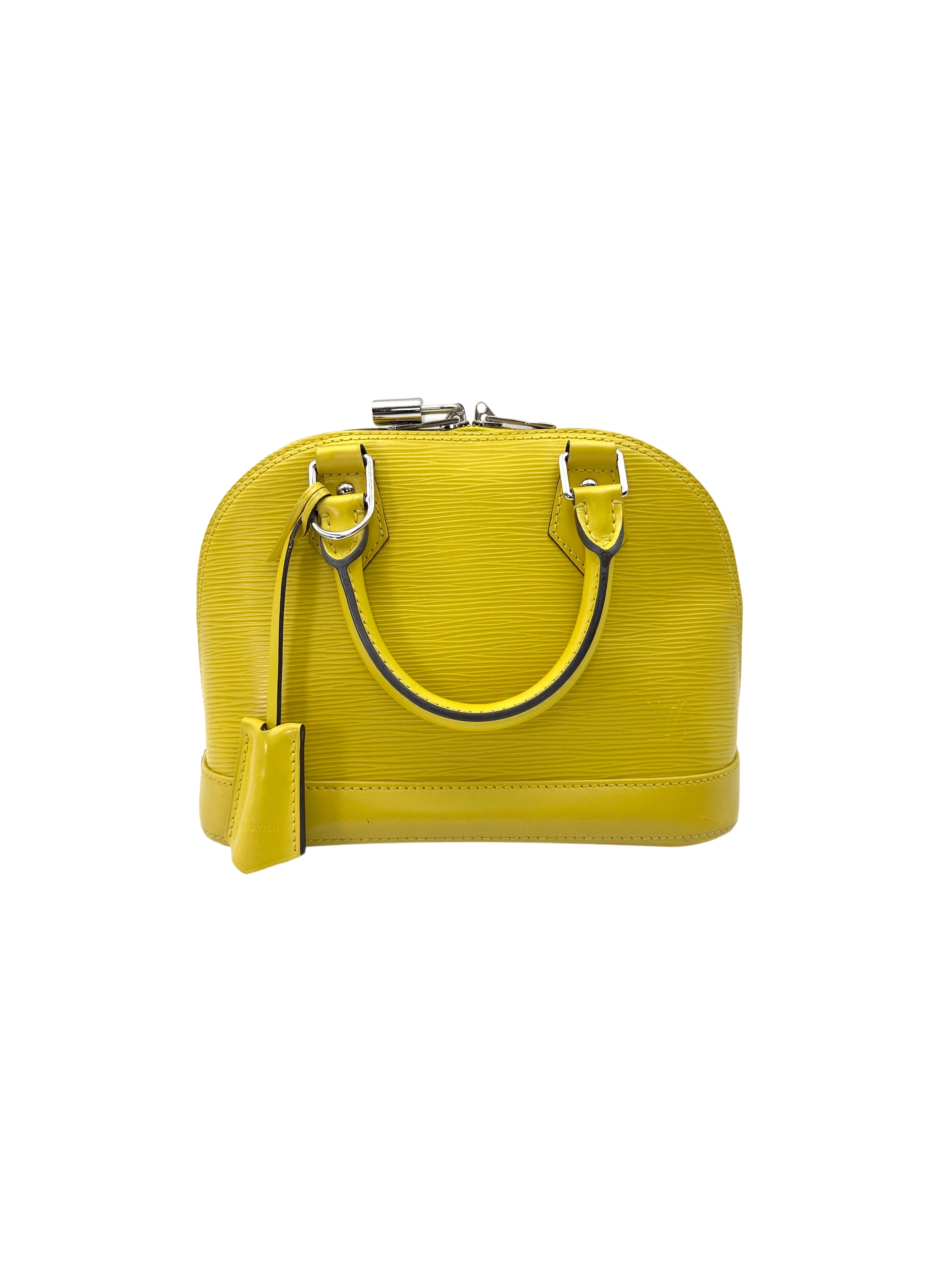 Louis Vuitton Alma BB Yellow Epi Leather Handle Bag LV2840