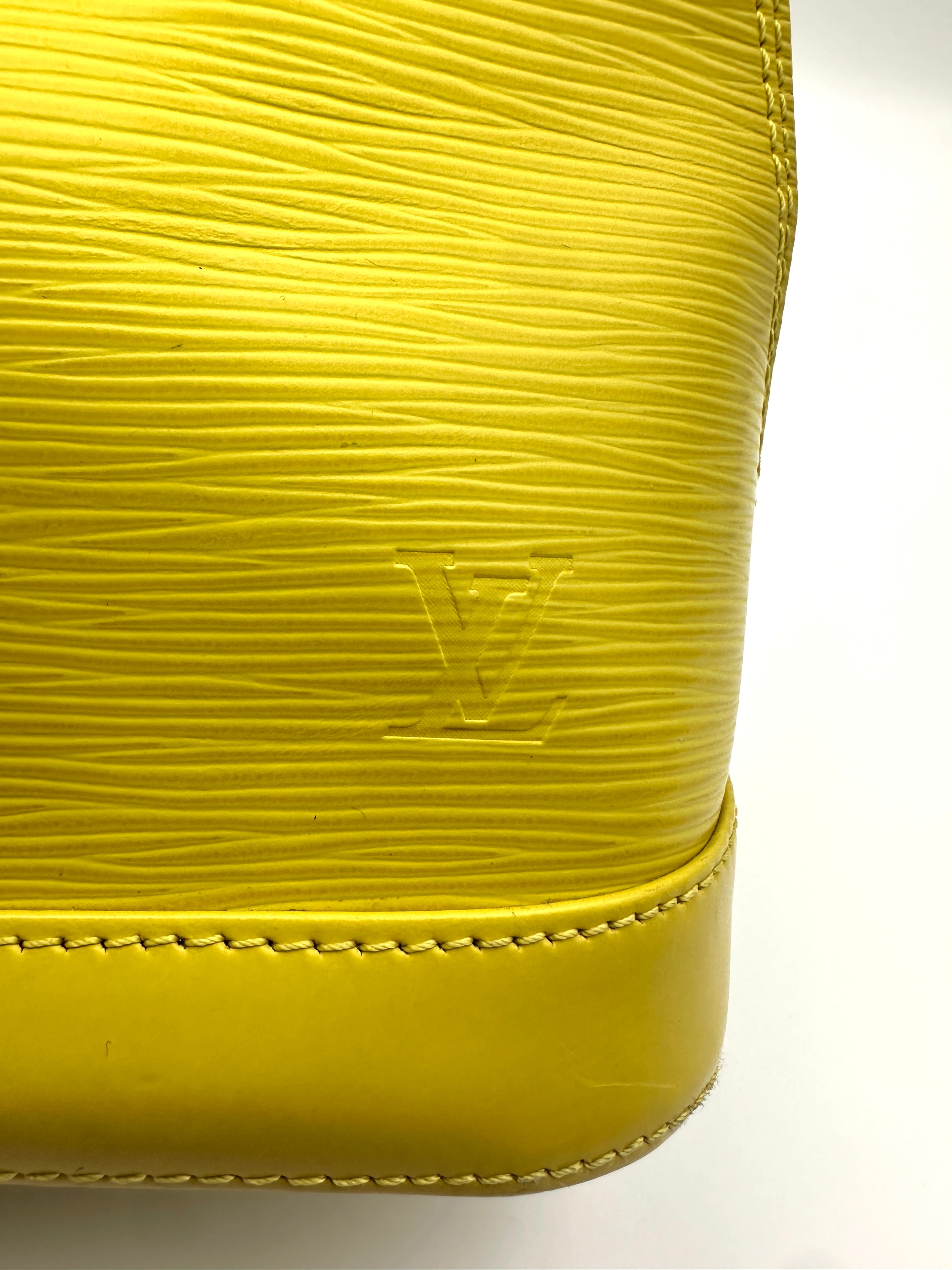 Louis Vuitton Alma BB Yellow Epi Leather Handle Bag LV2840